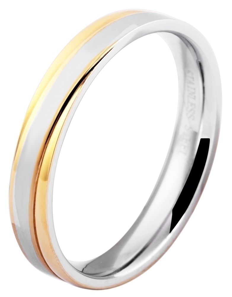 "Sensual Meaning" Herren-Partnerringe, Akzent, Edelstahl, bicolor (silberfarben/ goldfarben), Gr 58