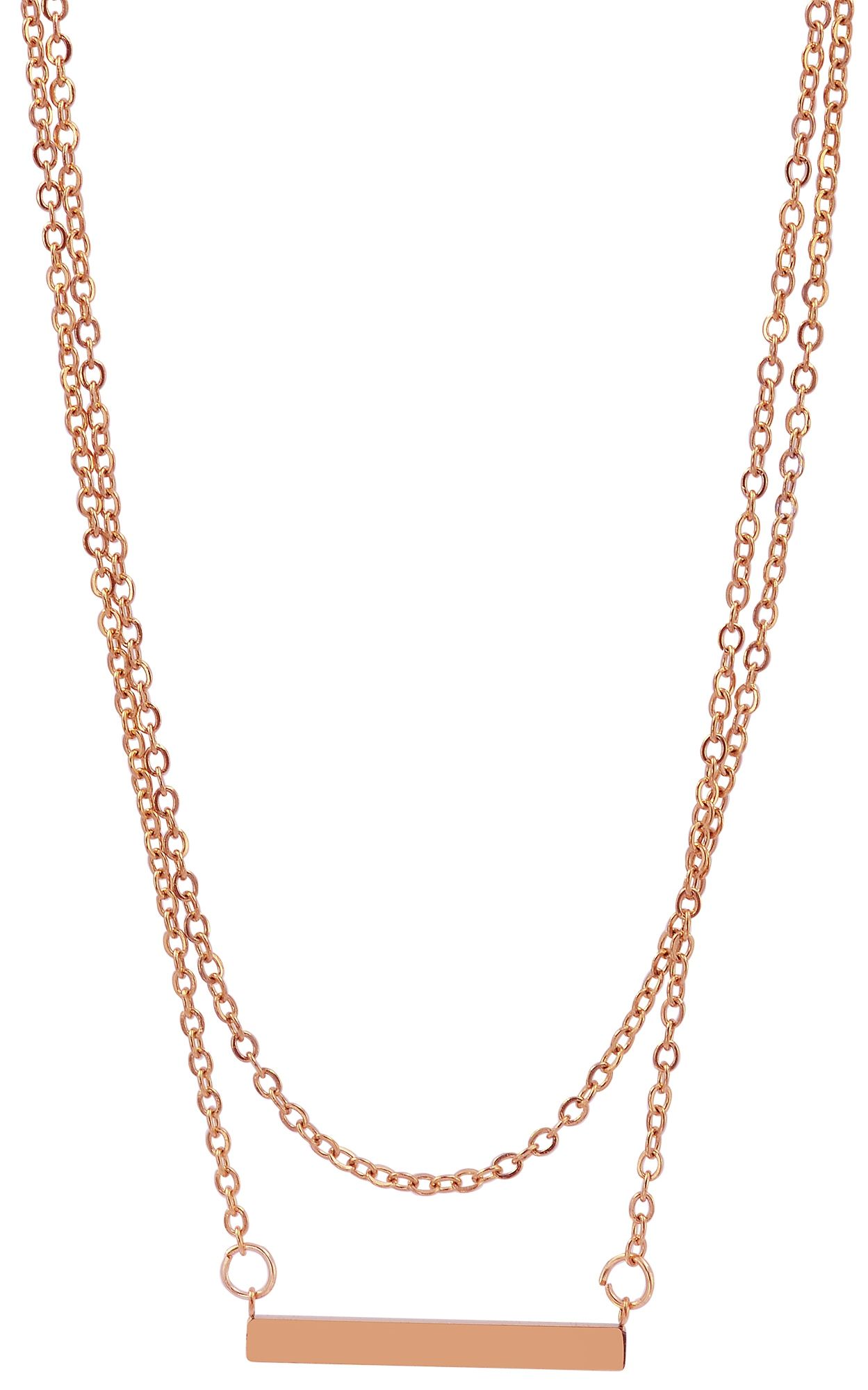 Akzent Layering Halskette aus Edelstahl, gravurfähig, Ionenplattiert, roségoldfarben