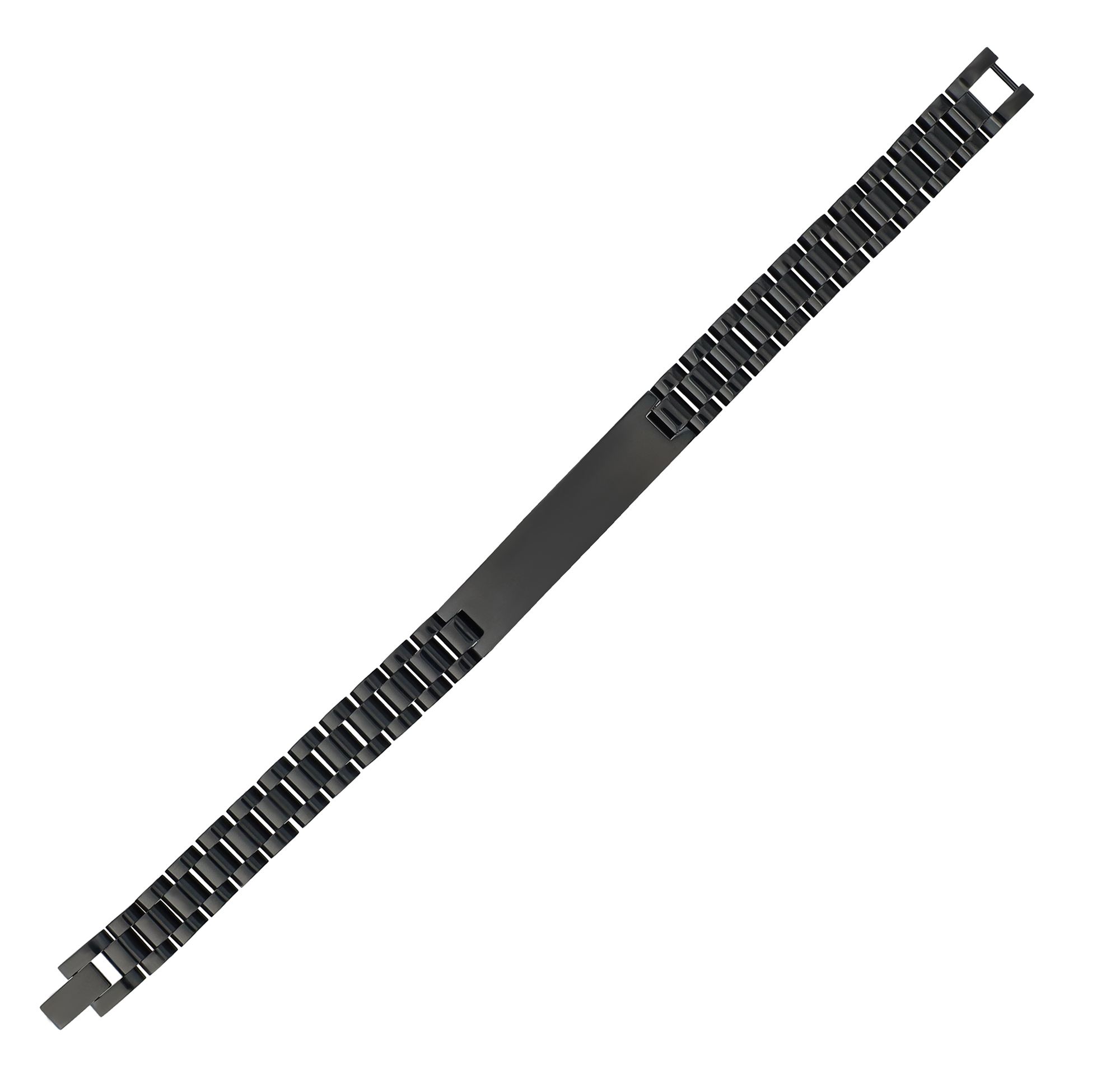 "Wini" Armband mit Gravurplatte, 21 cm/ 10 mm, schwarz