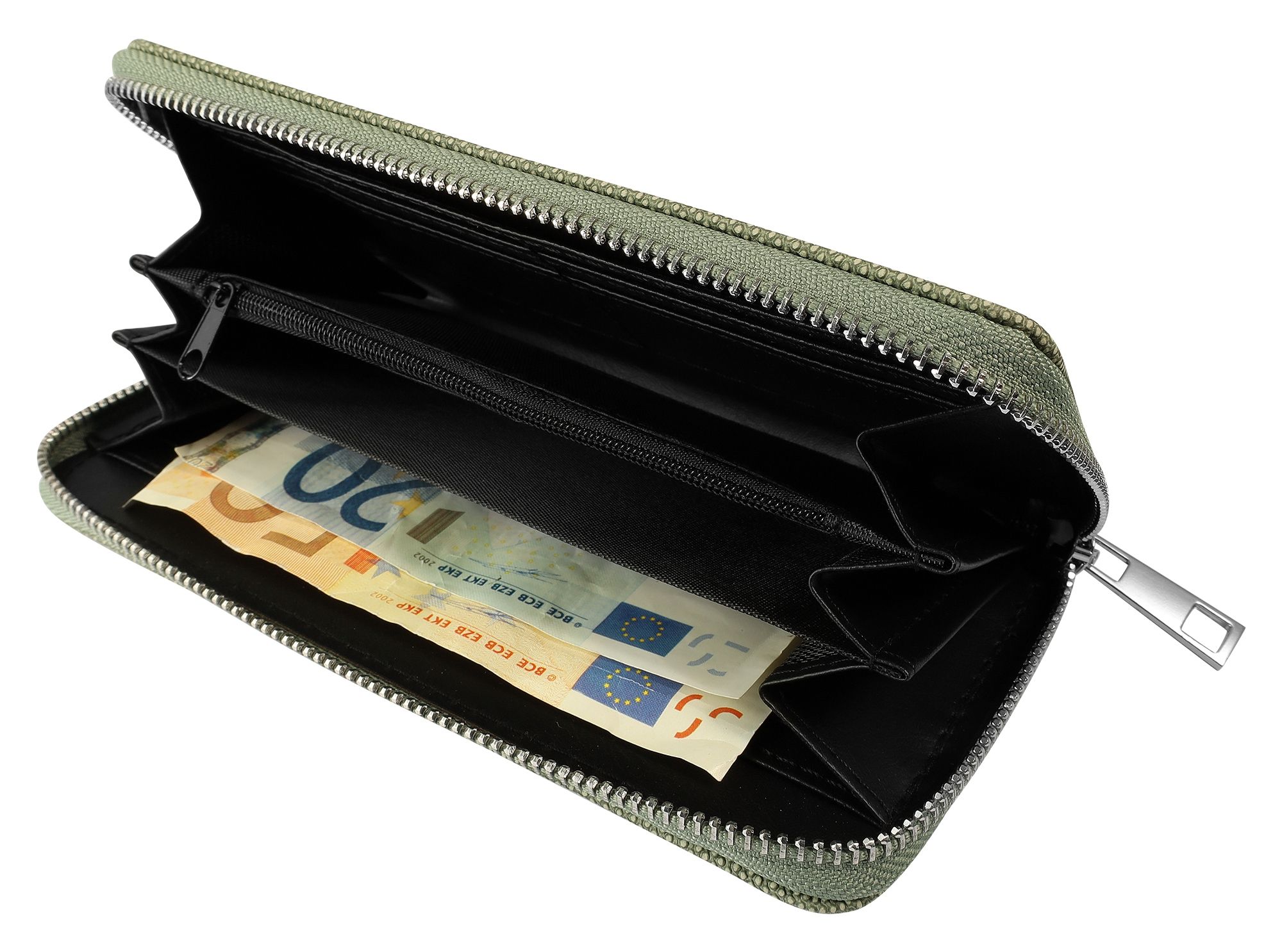 Damengeldbörse aus Lederimitat, grün