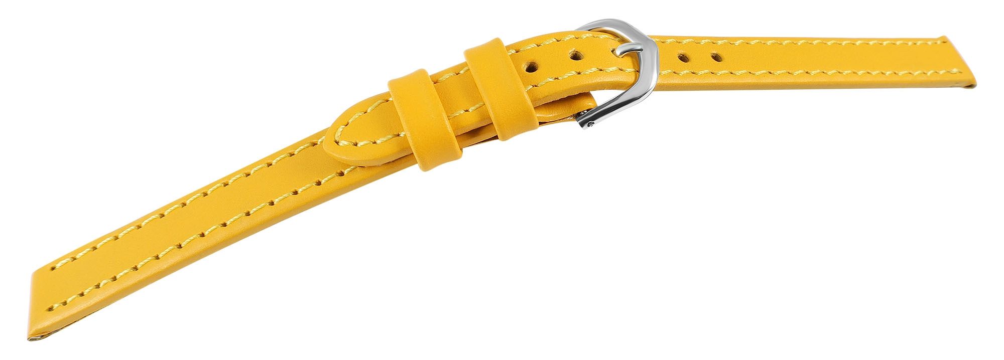 Echtleder-Uhrenarmband "super-soft", gelb, Naht, 14 mm