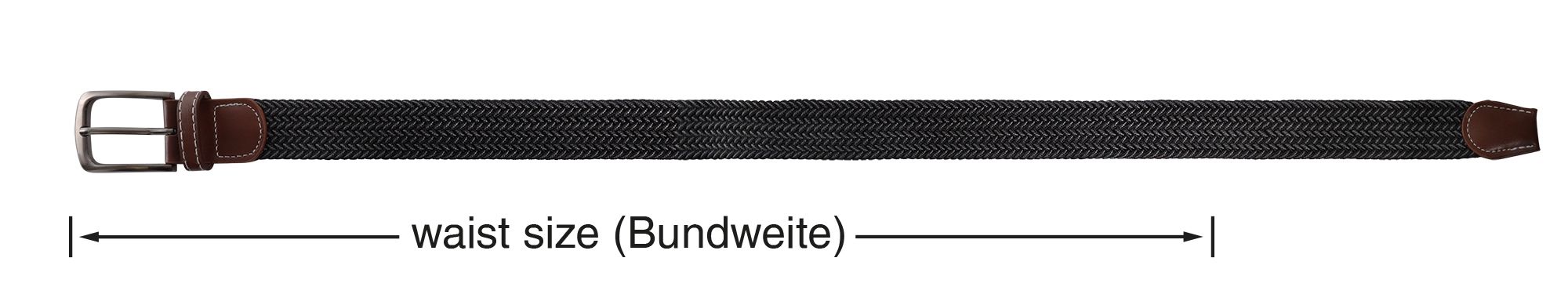 Textil Gürtel Gr 110 cm (M), Flechtmuster