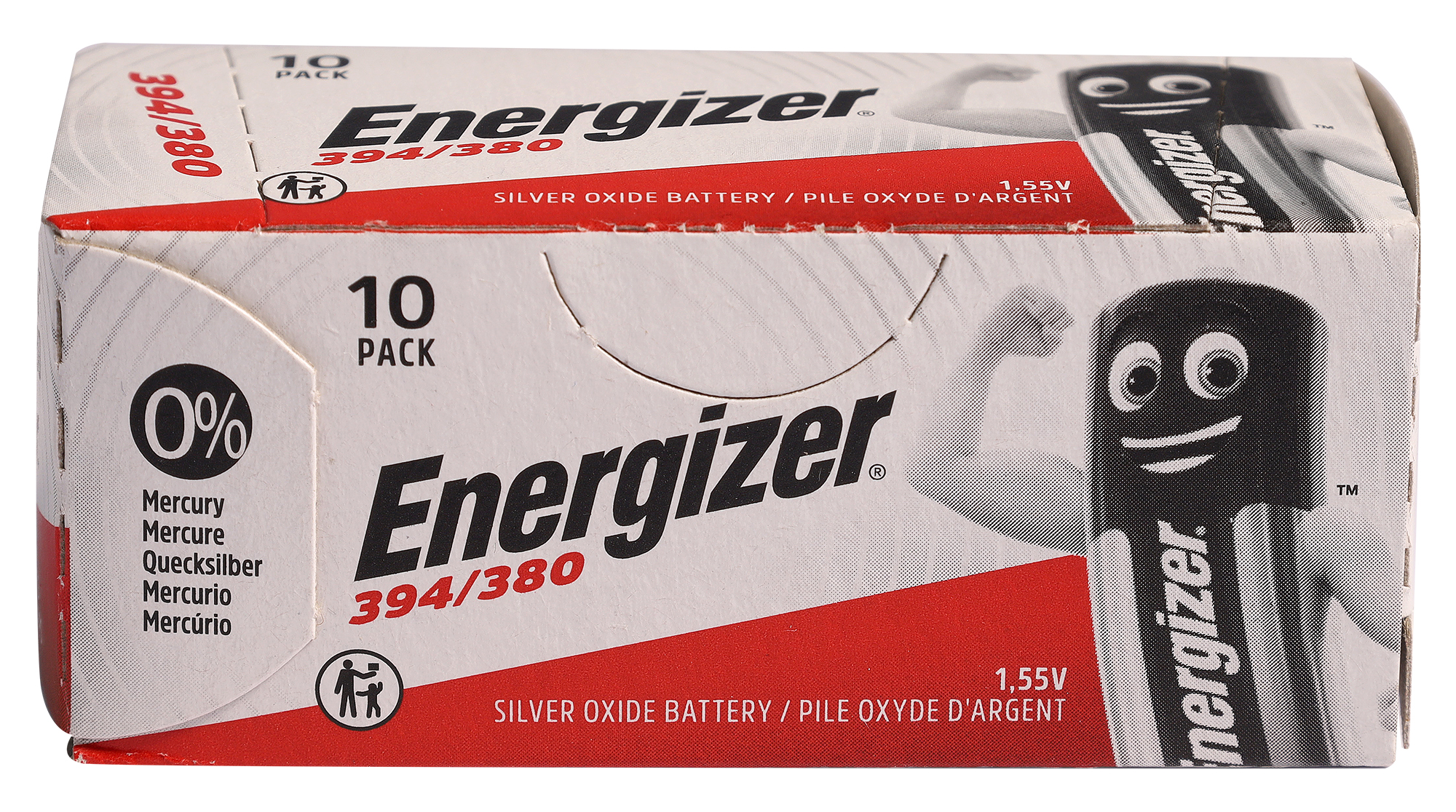 Energizer 394/380 Knopfzellen (10er-Pack) – 0% Quecksilber, 1,55V Silberoxid-Batterien