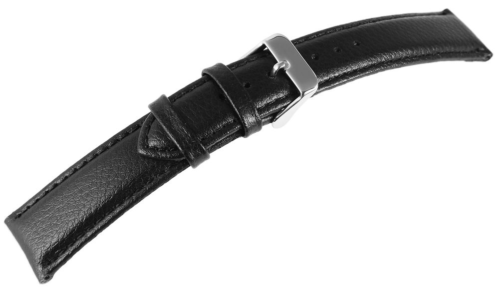 Echtleder-Uhrenarmband, schwarz, 12 mm