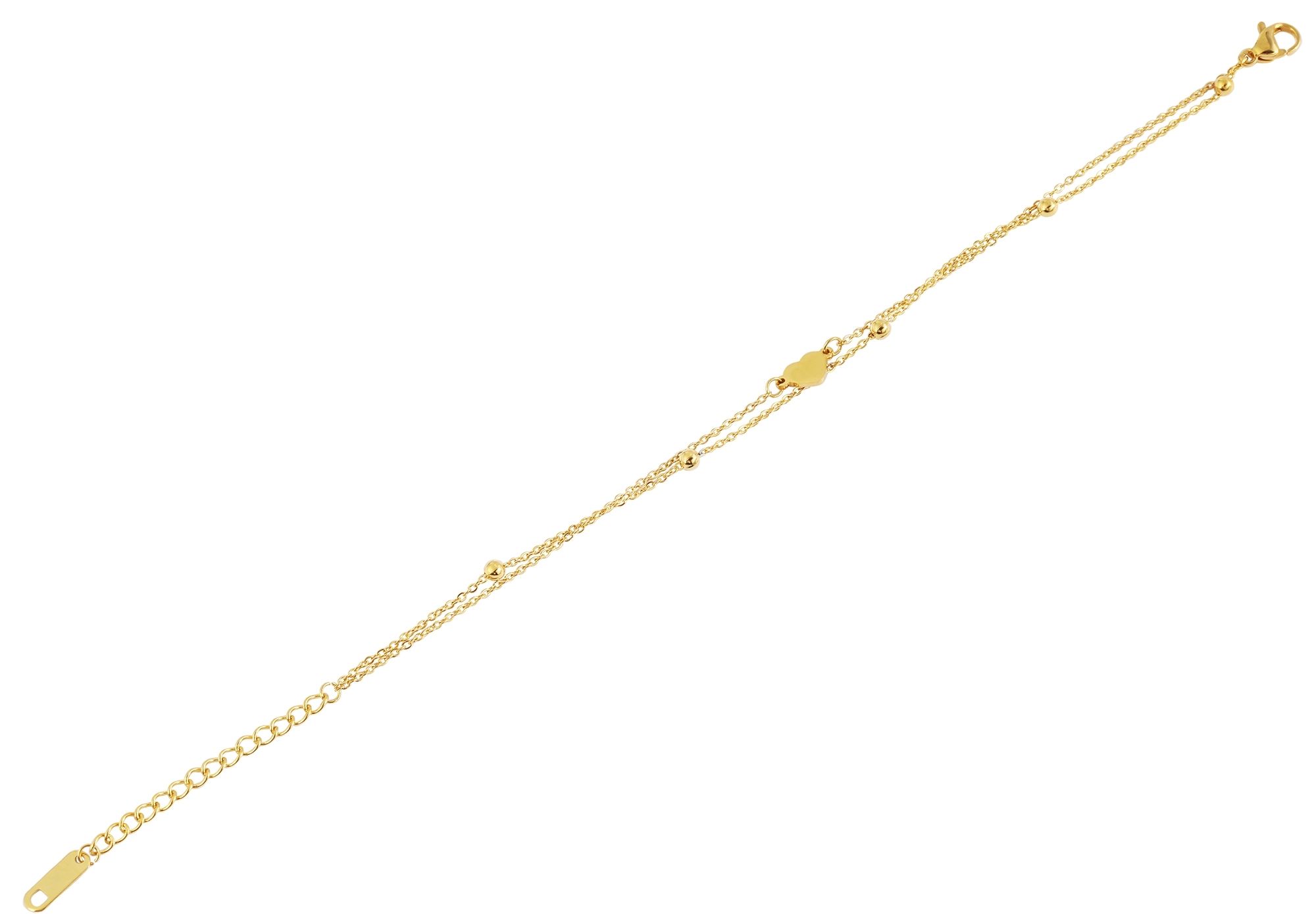 Akzent Armband aus Edelstahl, Herzelement, goldfarben