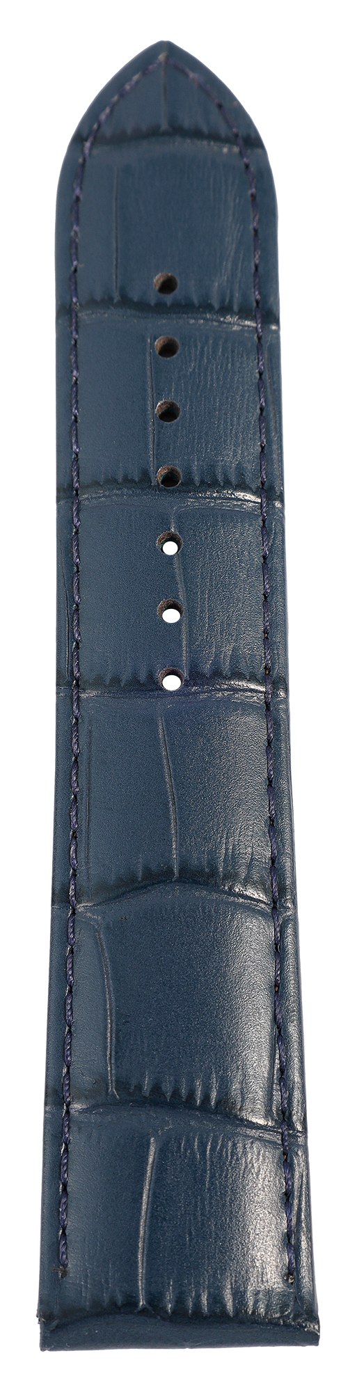 Uhrenarmband aus Echt Leder, Kroko-Optik, dunkelblau, 22 mm