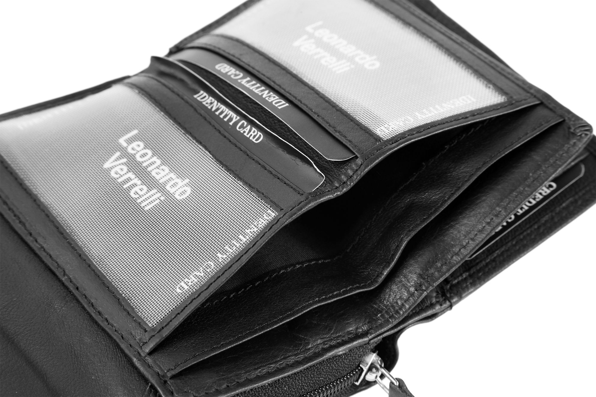 Leonardo Verrelli Echtledergeldbörse, RFID-Schutz, schwarz