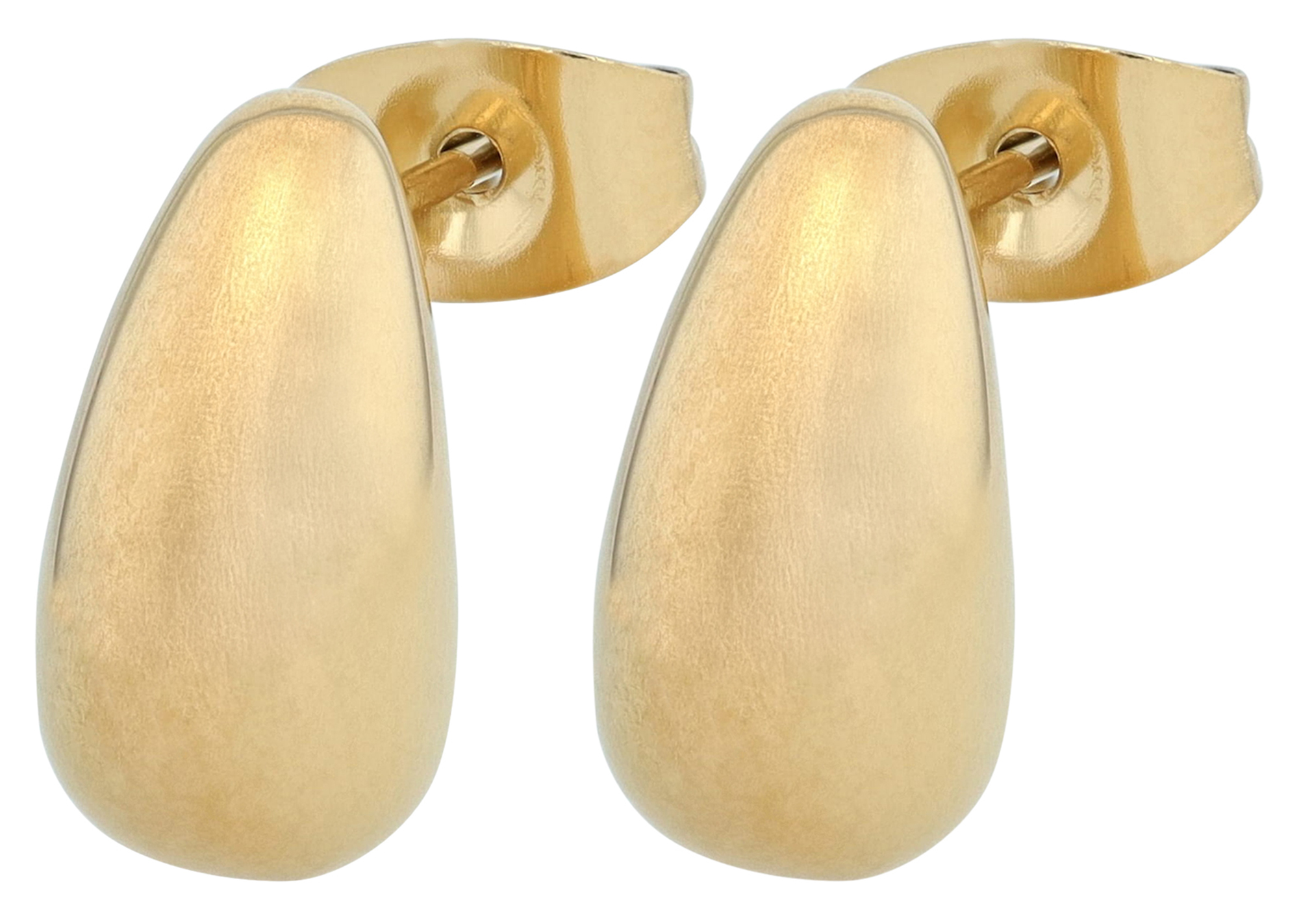 "Alja" Edelstahl Ohrstecker, Tropfen, goldfarben