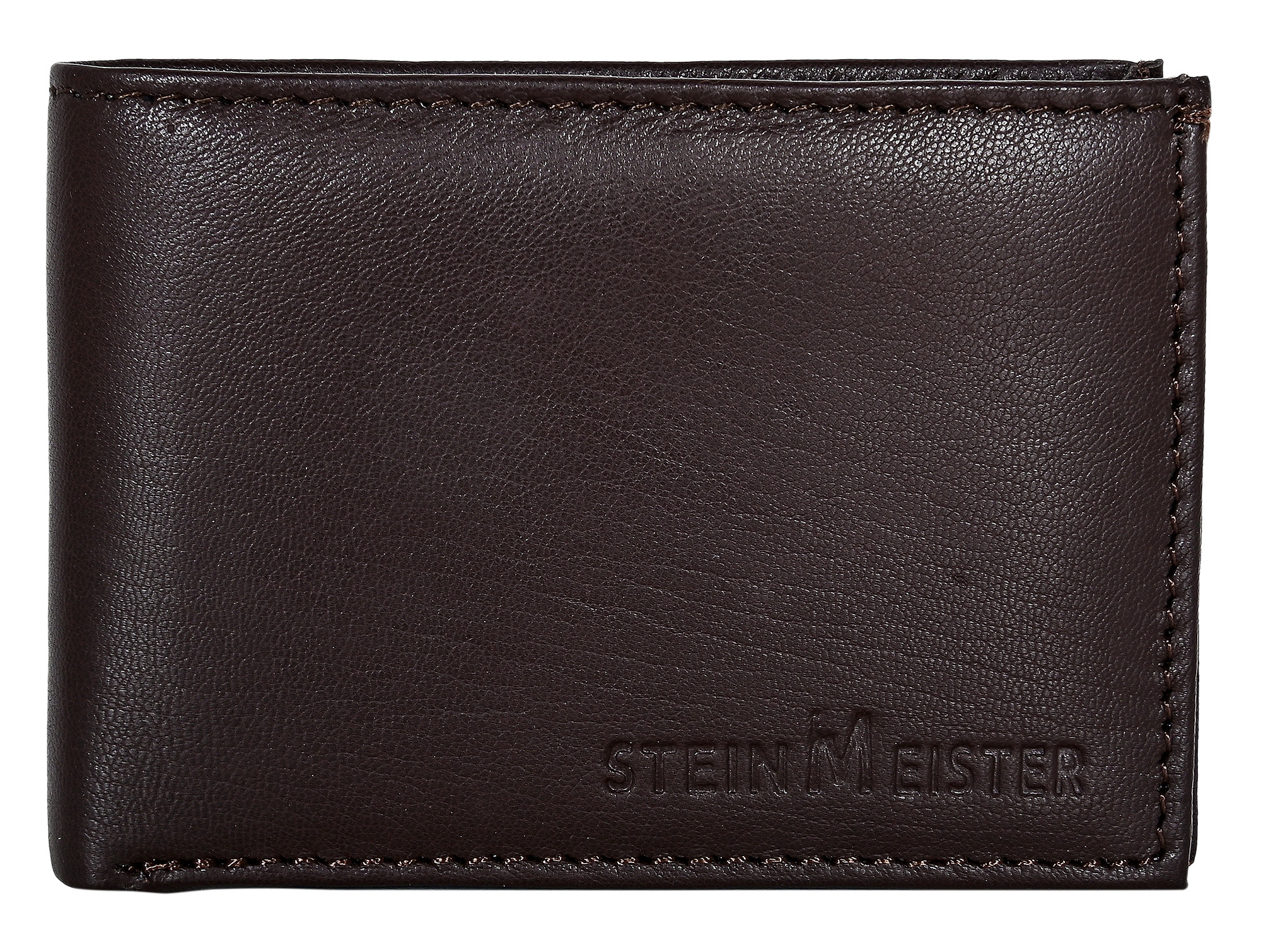 Steinmeister Echtleder Mini-Geldbörse, RFID, Querformat, braun