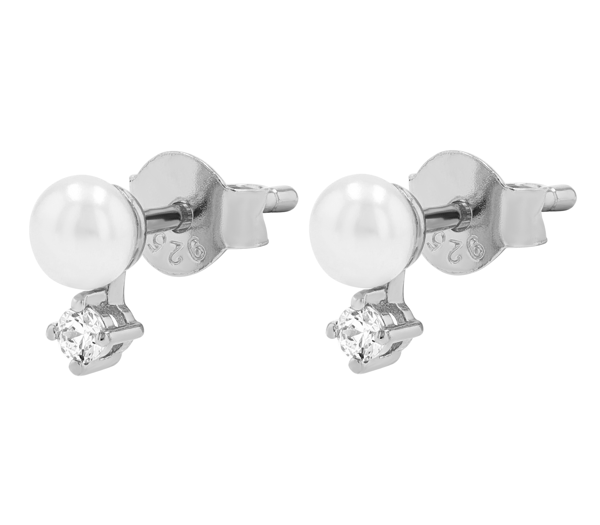 Sif Jakobs Jewellery 925/- Echt Silber Ohrstecker, Süßwasserperle/ Zirkonia "Adria Uno Piccolo", rh.