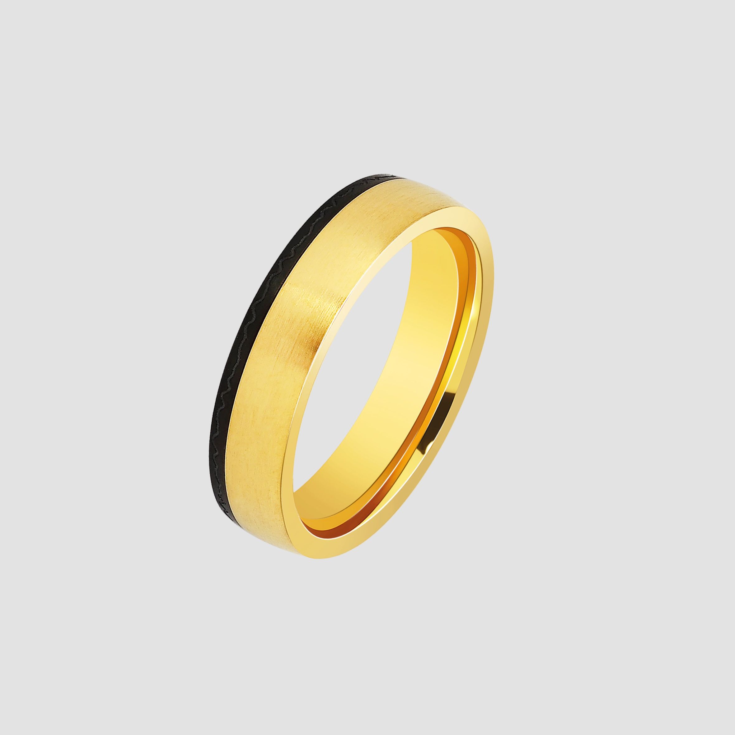 "Fusion Gold" Edelstahl Herren Partnerring, bicolor, Gr 64
