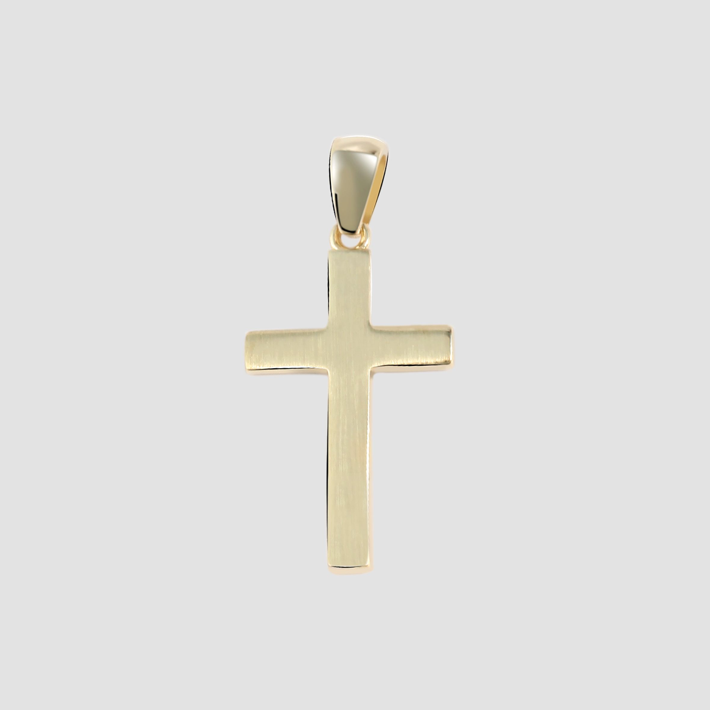 333/- Gold Anhänger "Bo" ohne Kette, Kreuz, mattiert, 8 Karat Gelbgold