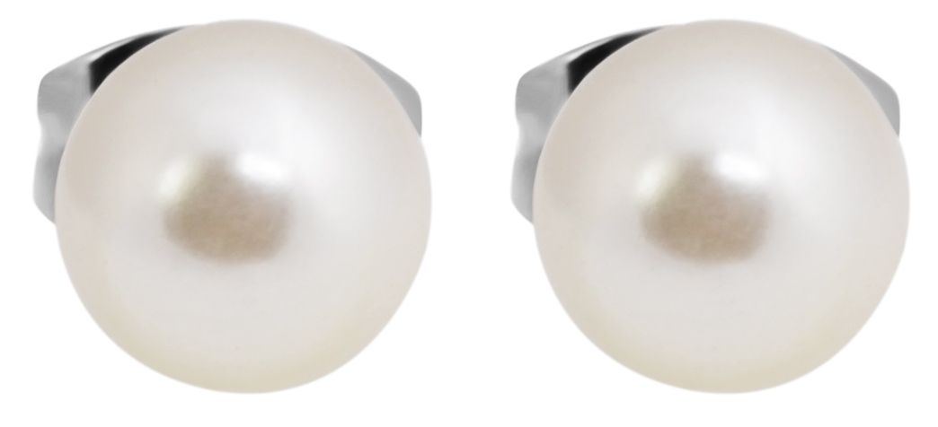 Akzent Titan Ohrstecker mit Süßwasserzucht-Perle, 8mm