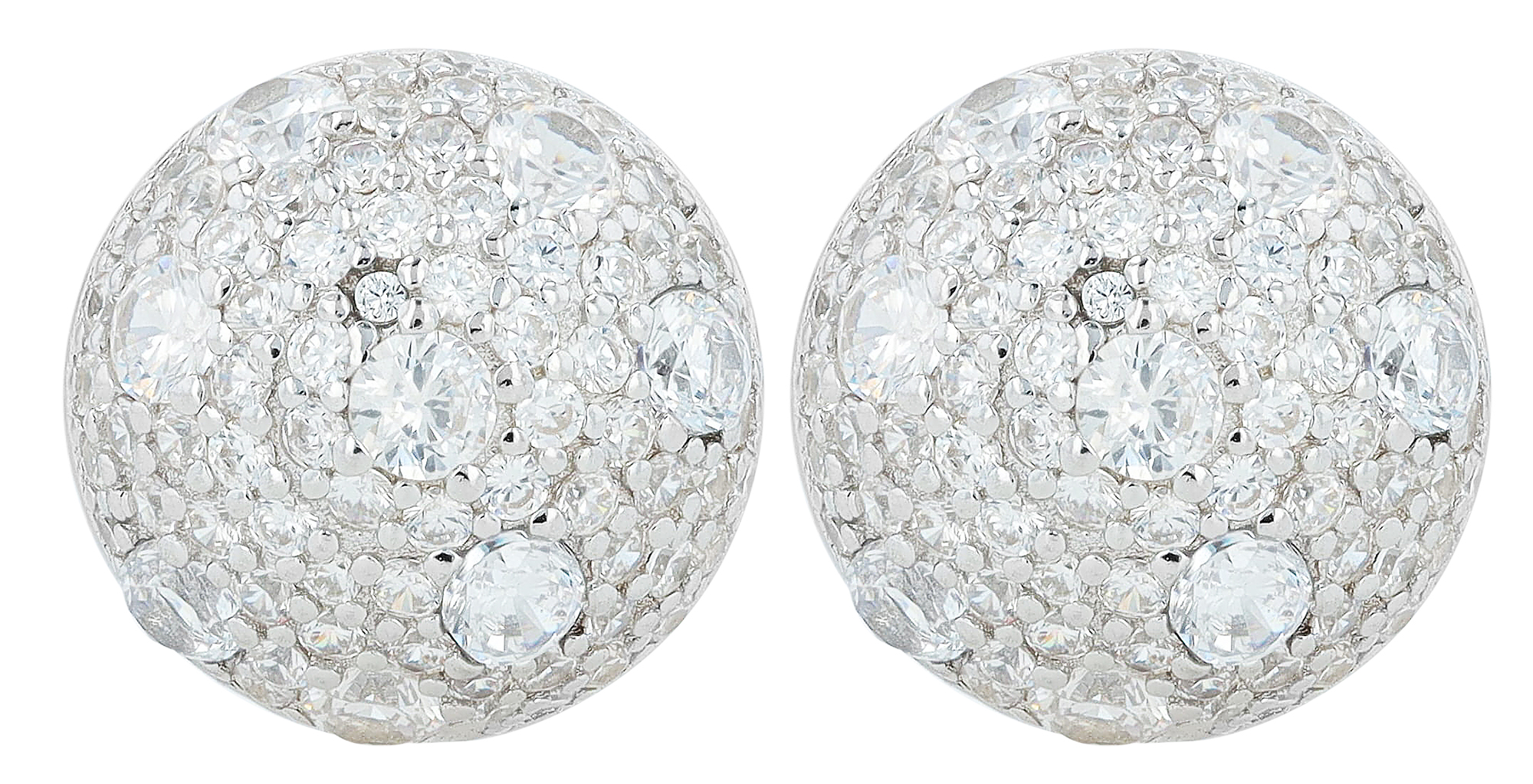 "Nury", 925/- Echt Silber Ohrstecker mit Zirkonia , silberfarbig rhodiniert