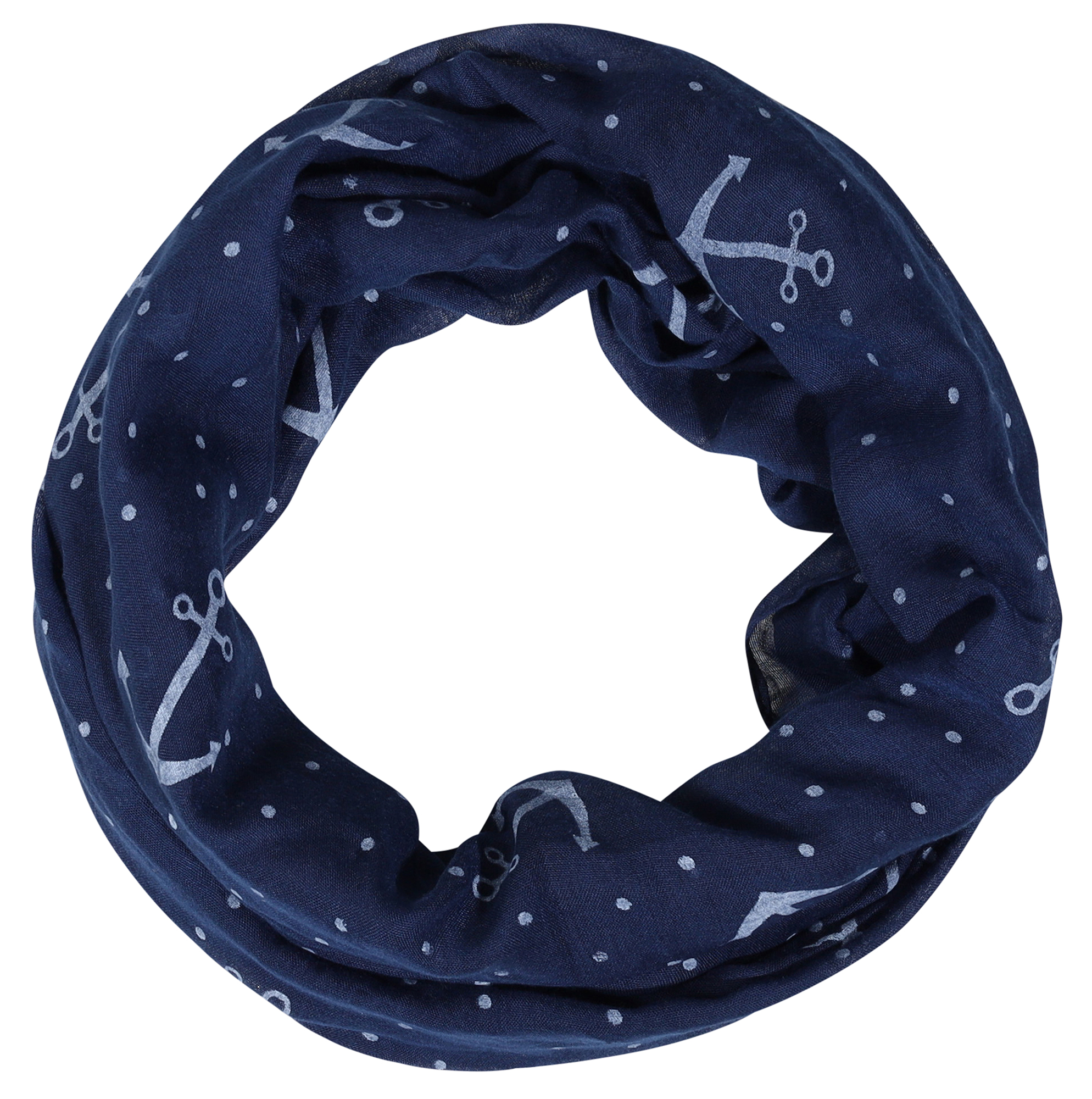 Schalpaket/ Loops, 70 x 180 cm, 30% Baumwolle 70% Viskose, VE 4, blau + Anker