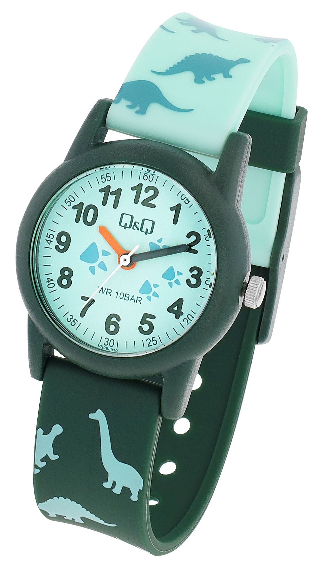 Q&Q Kinderuhr "Dino", Band aus Resin, 10 ATM