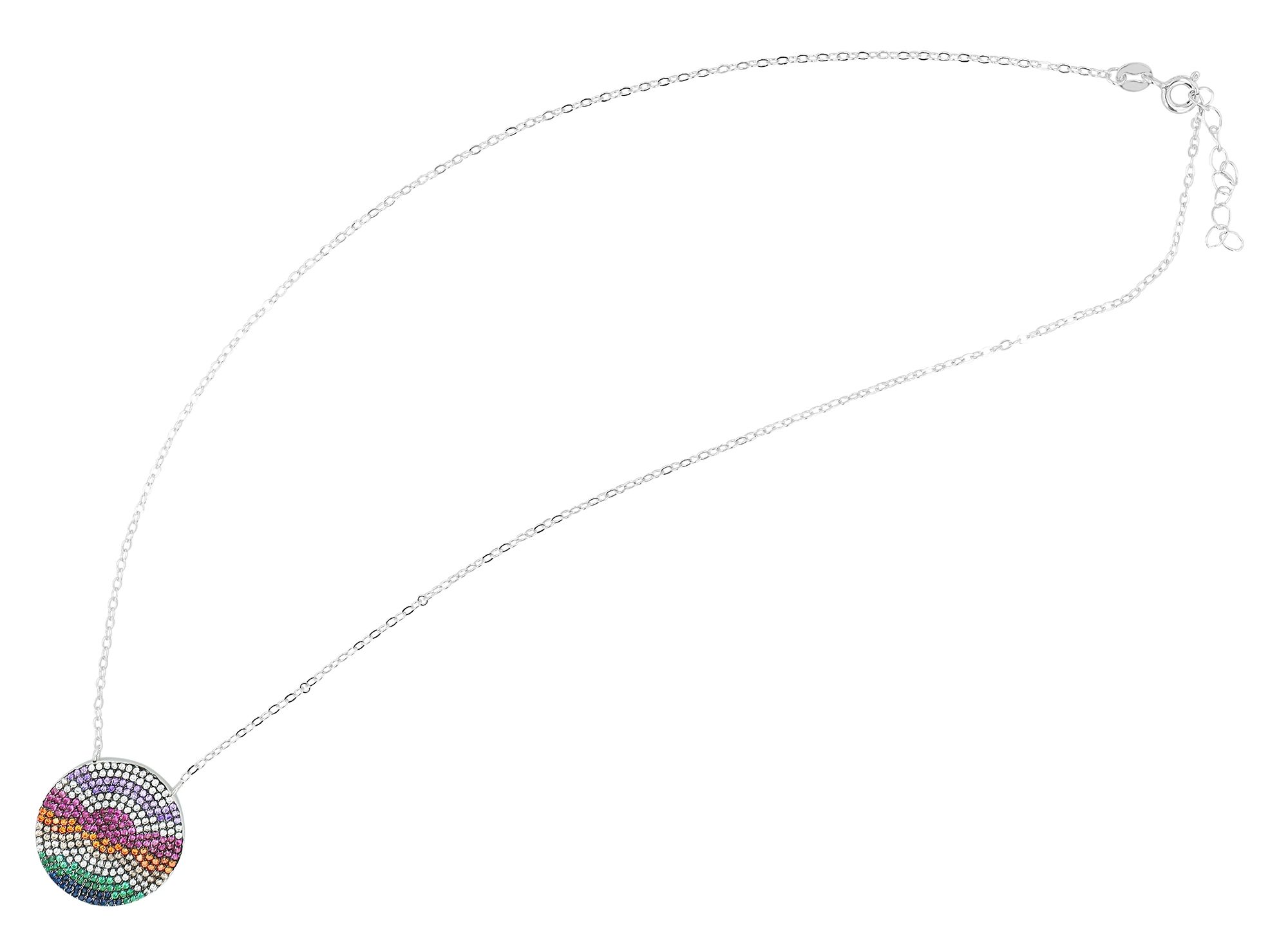 "Saro", 925/- Echt Silber Set bestehend aus Ohrschmuck und Anhänger rund mit Zirkonia, silber, rhodiniert