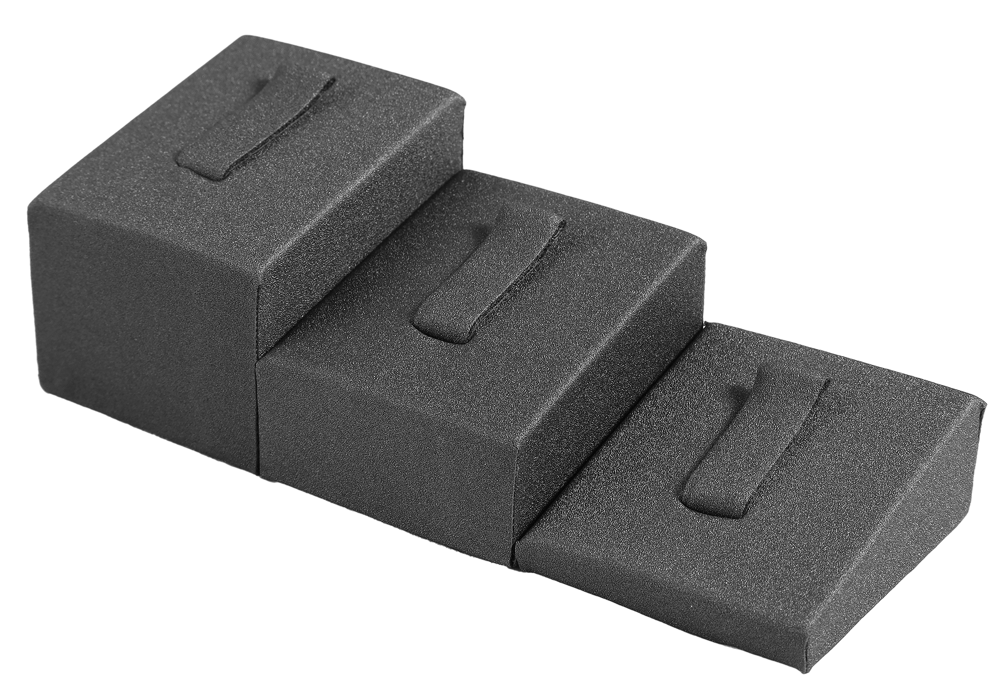 3er Set Ringaufsteller (Dekoserie Soft), PU-bezogen, grau