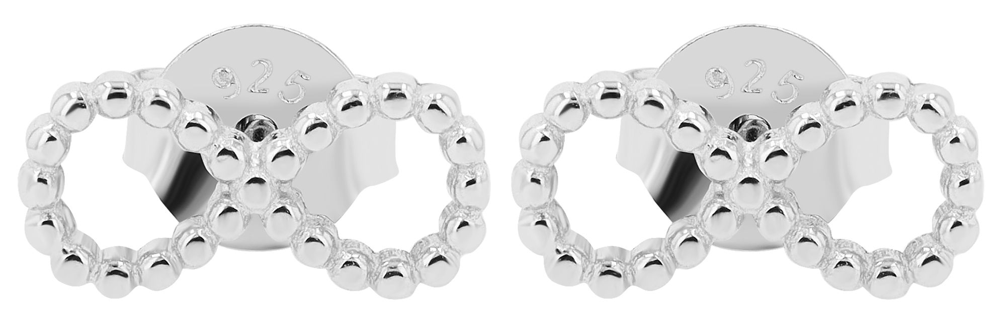 925er Echt Silber Infinity-Ohrstecker "Leonela", rhodiniert