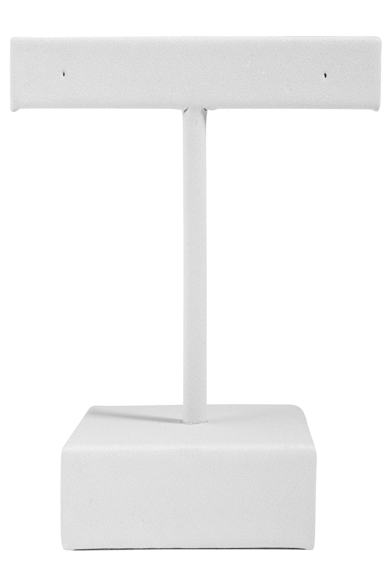 Aufsteller für Ohrringe/ Ohrhänger/ Creolen (Dekoserie Soft), PU-bezogen, 8 cm, weiß