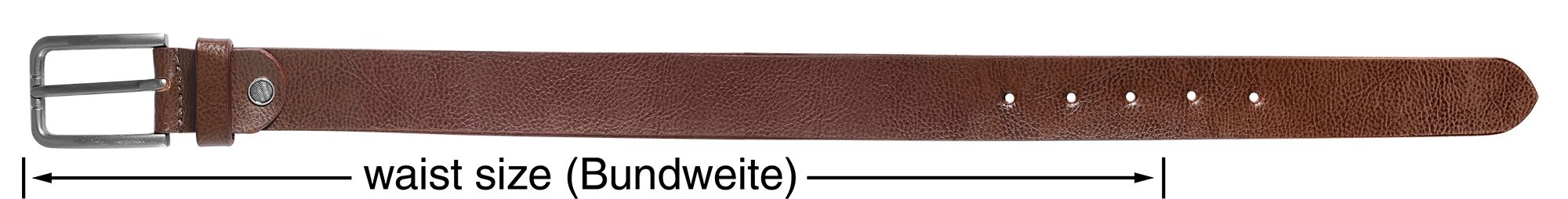 Leonardo Verrelli Echtleder Gürtel, kürzbar, braun, 2. Wahl (Schließendesign sortiert), 100 cm