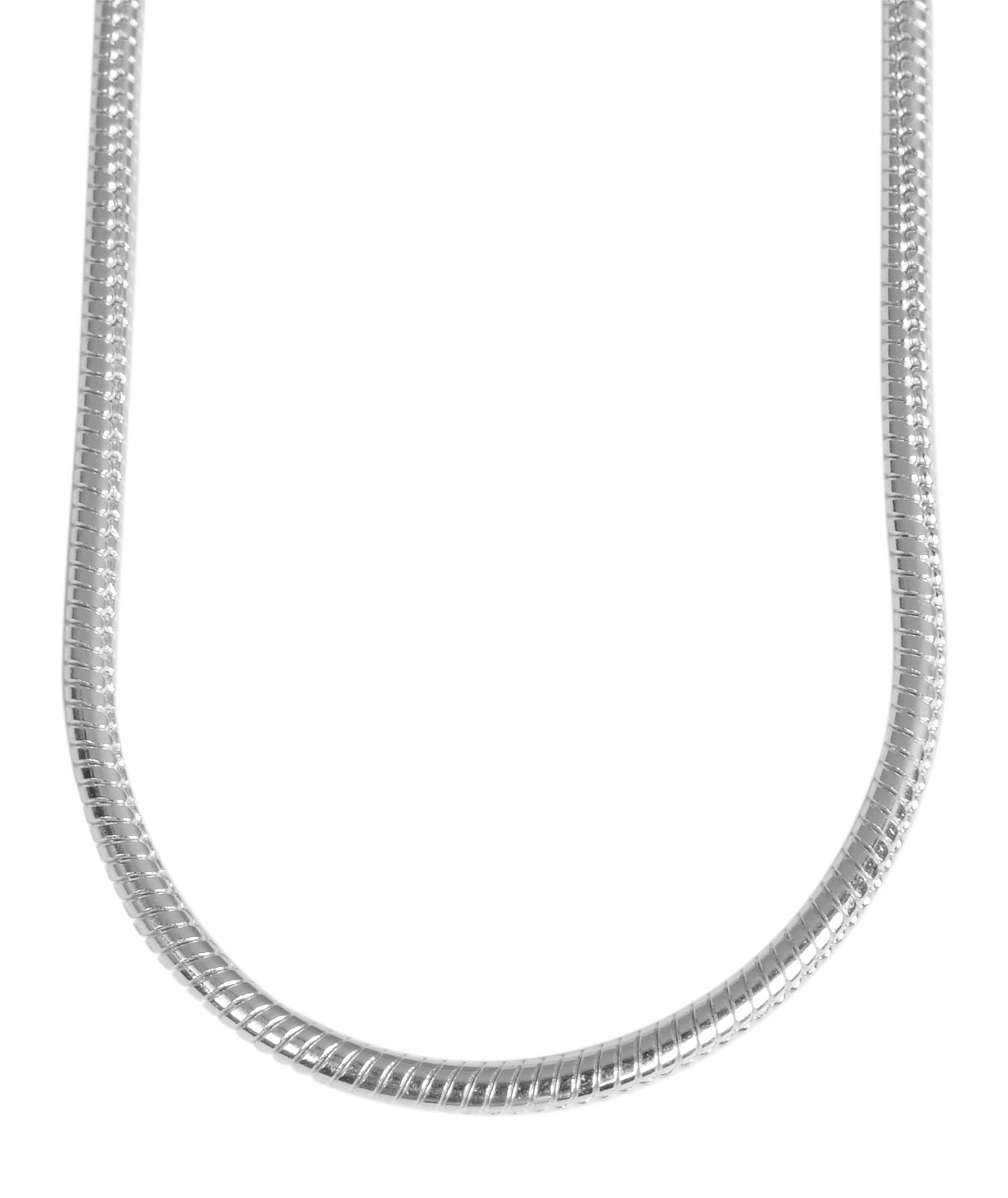 "Shadi" 925/- Echt Silber Schlangenkette, rhodiniert, 42 cm/ 1mm