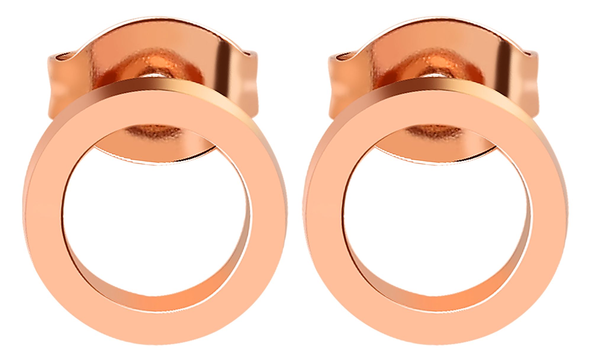 "Kiara" Edelstahl Ohrstecker - offener Kreis/ circle Ø 8 mm, roségoldfarbig