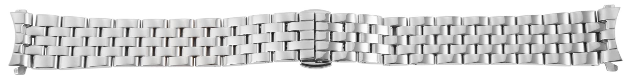 Edelstahl-Uhrenarmband, silberfarben, Butterfly-Faltschließe, 16 mm