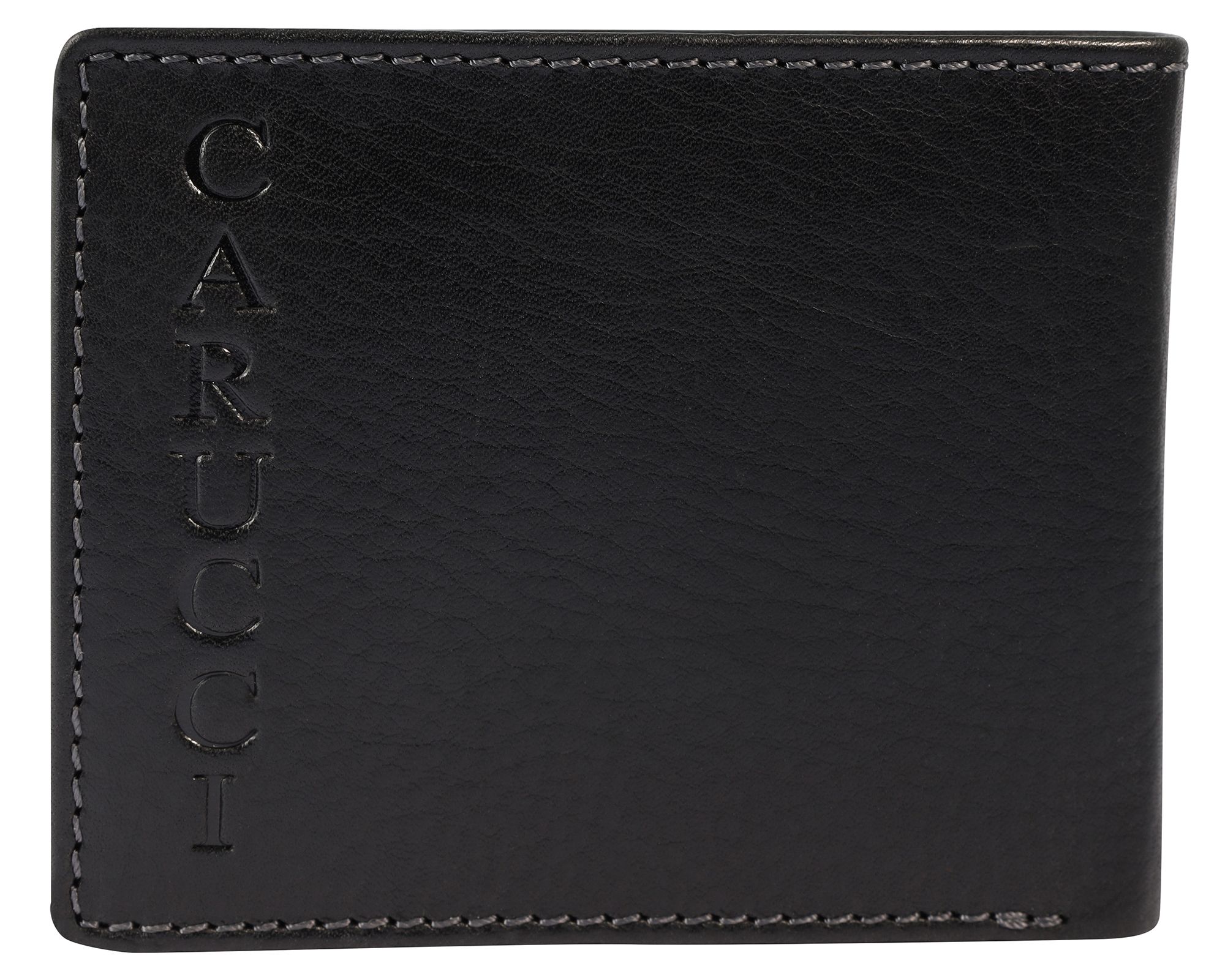 Carucci Echt Leder Geldbörsen, RFID, Querformat, schwarz
