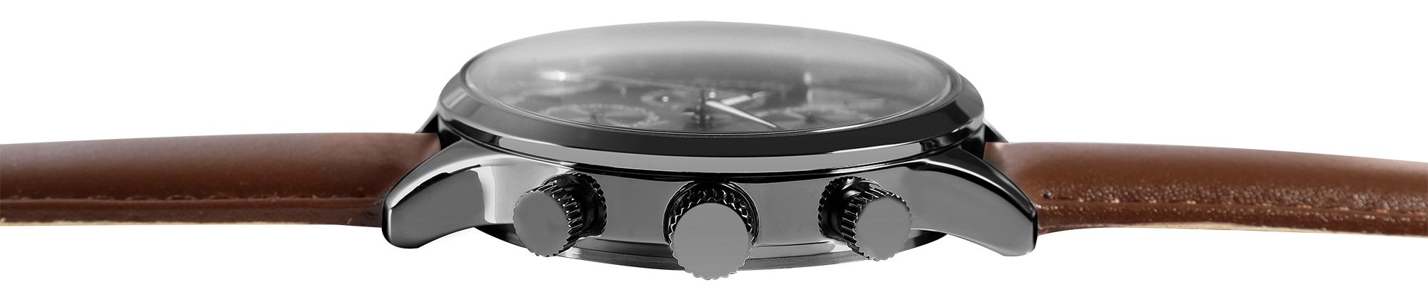 Just Watch Herrenchronograph mit Echtlederarmband, braun