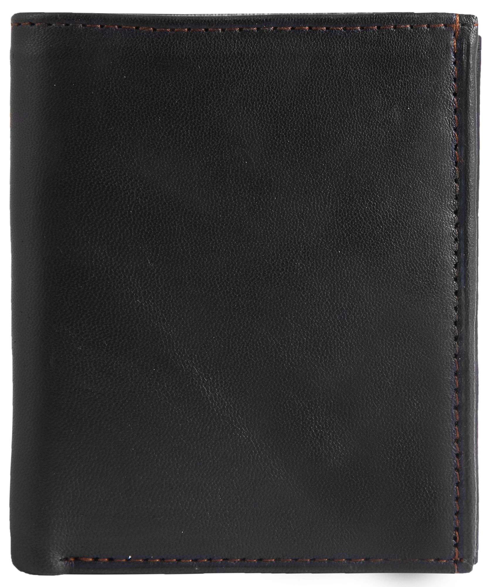 Steinmeister Herrengeldbörse aus Echtleder, Hochformat, schwarz/braun