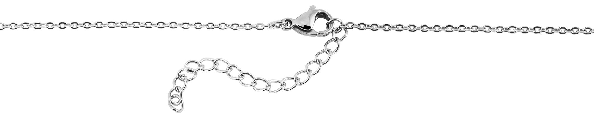 "Lieblingspfote" Edelstahl Kette mit Anhänger - Pfoten, Herz & Herzschlag, 43 + 5cm, silberfarben