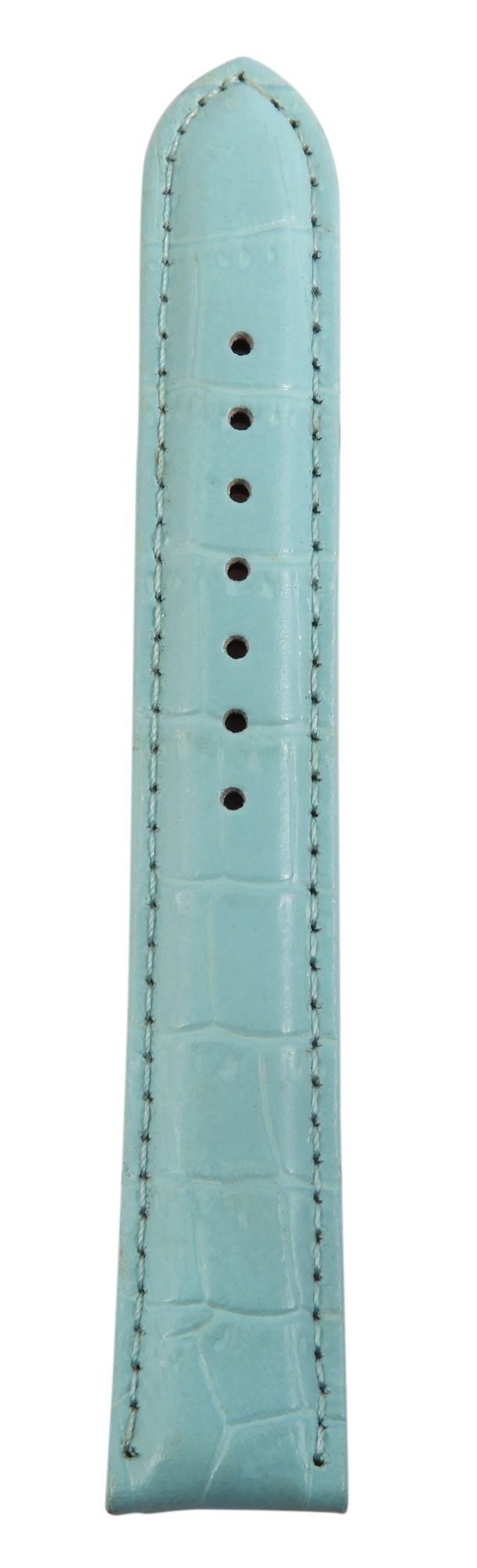 Echtleder-Uhrenarmbänder, hellblau, Krokooptik, VE 12, 18 mm