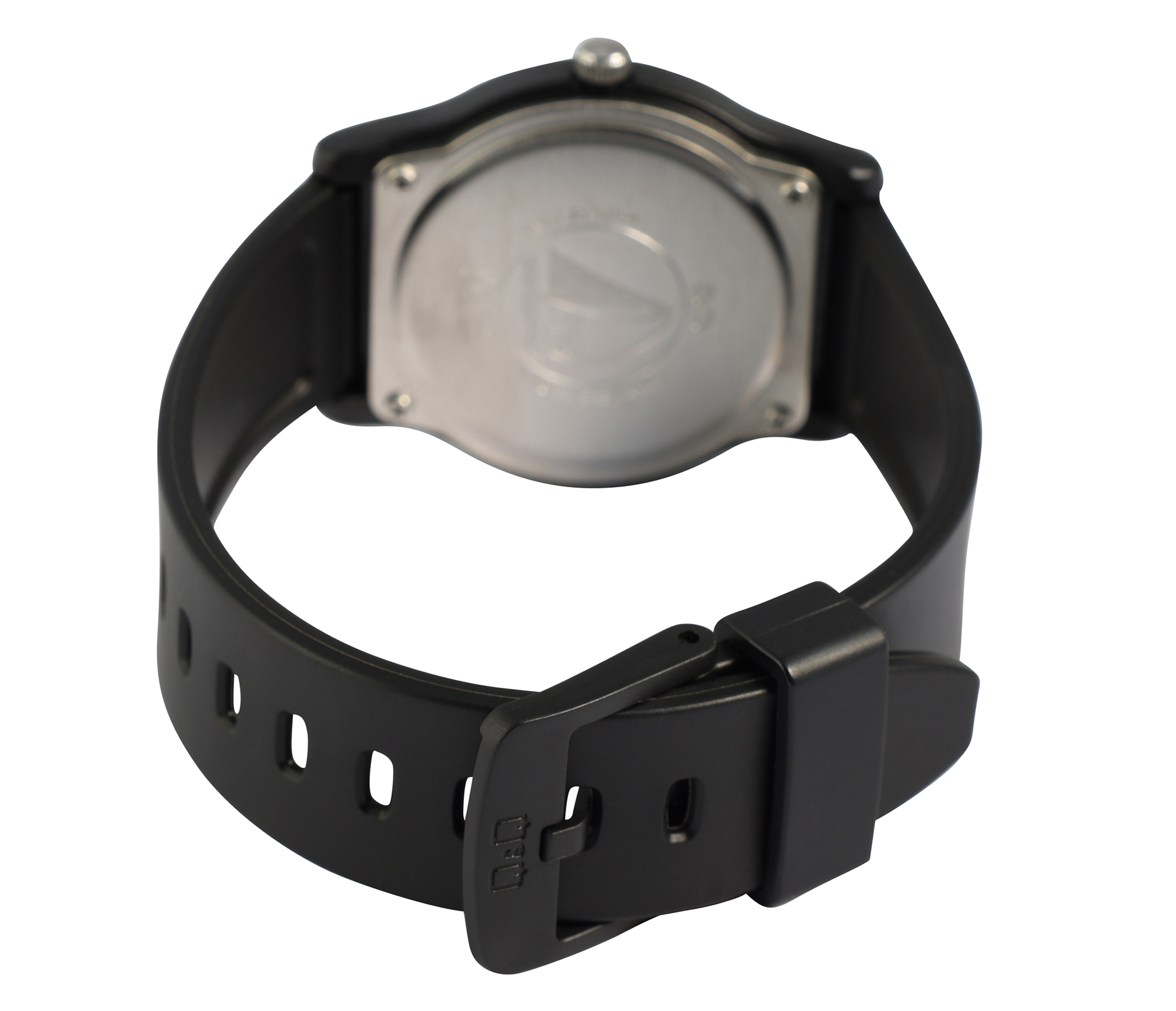 Q&Q Uhr für Herren & Jugendliche, Resinband, Ø 38 mm, schwarz/ weiß