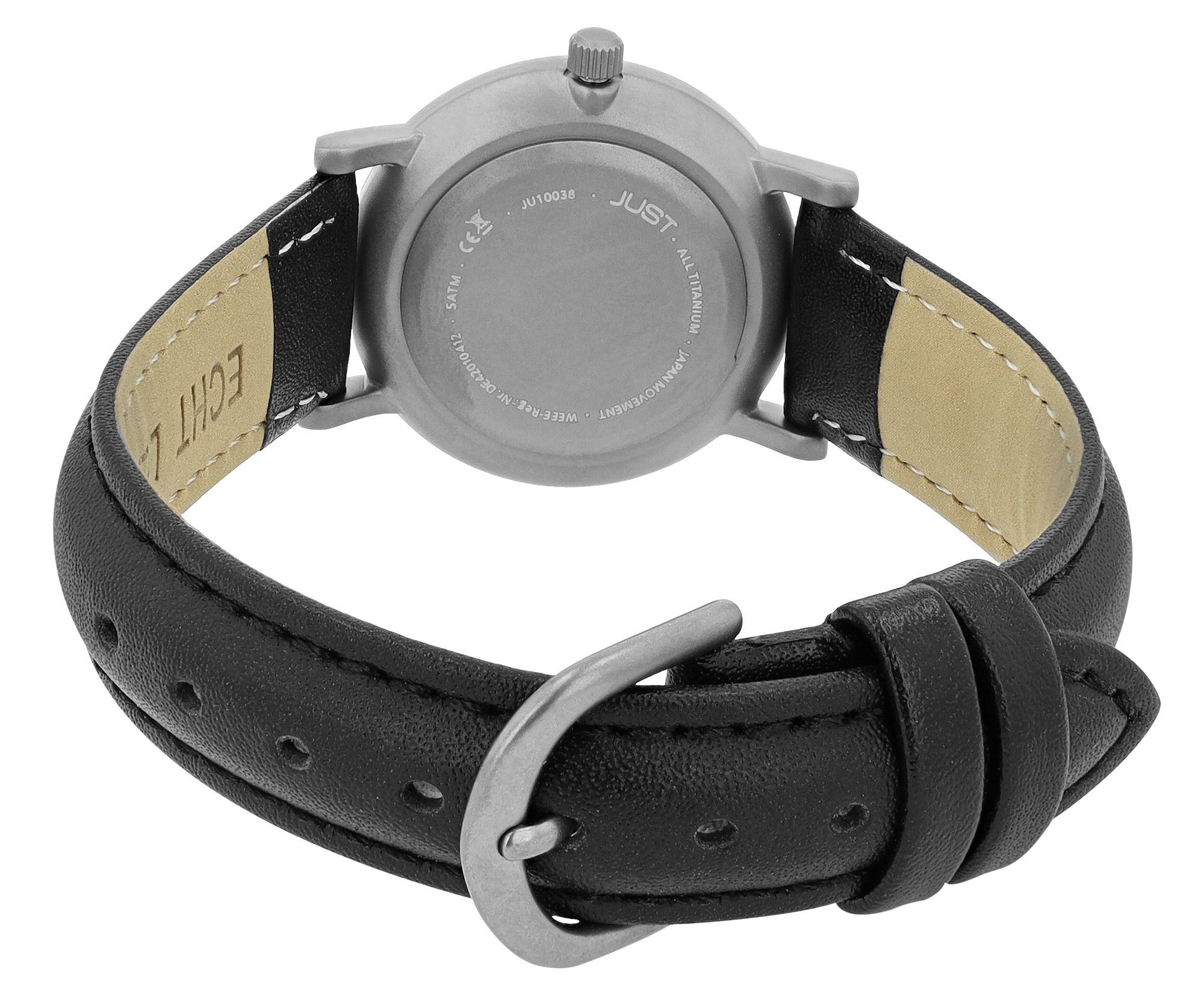Just Titan Damenuhr mit Echtlederarmband, 5 ATM