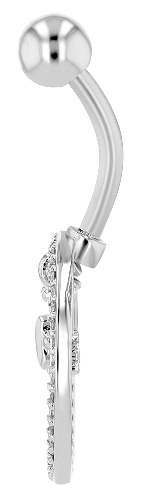 "Lugia", Edelstahl-Bronze Bauchnabelpiercing, Stabstärke 1,6 mm / Länge 11 mm / Kugelgröße 5 mm