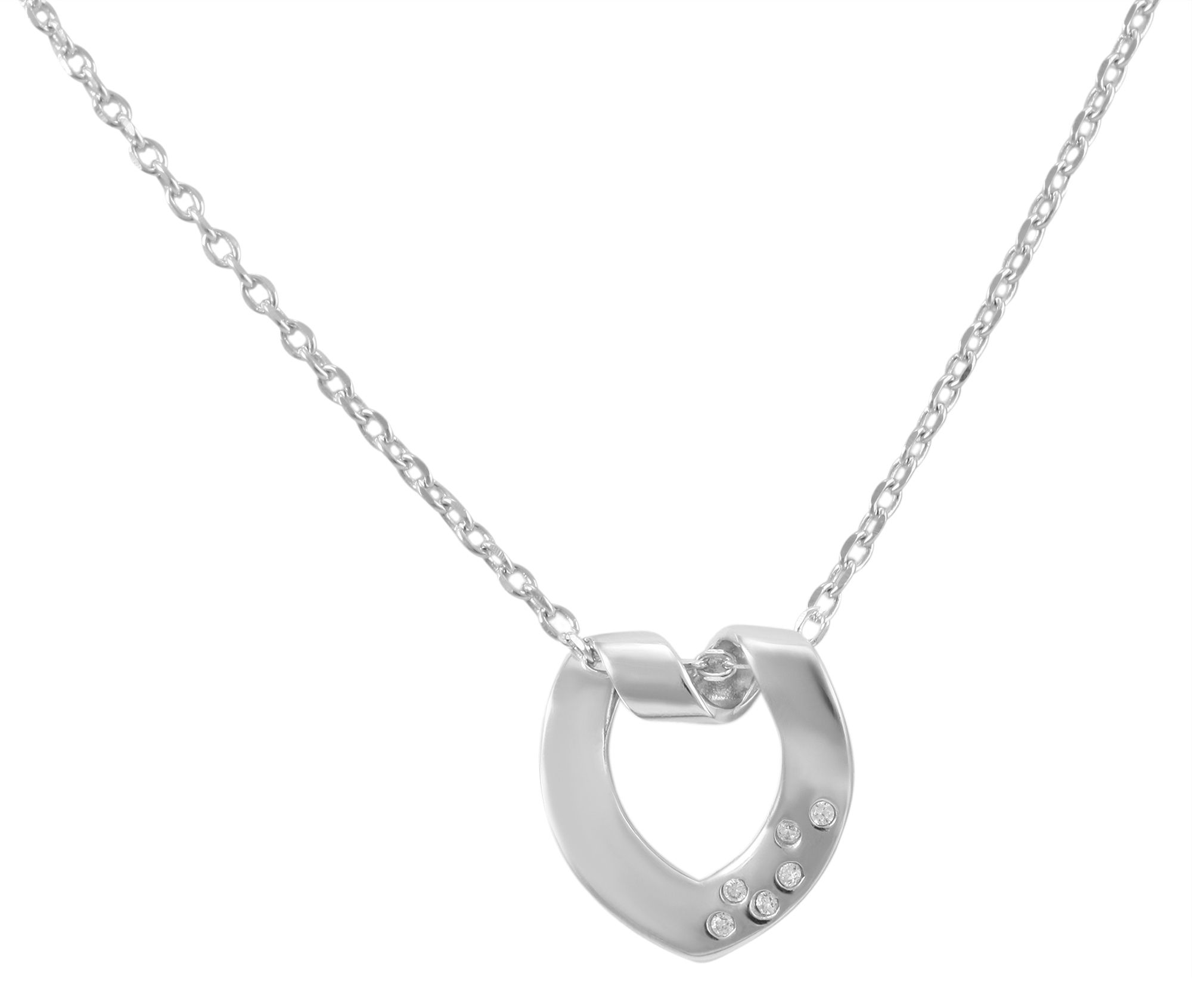 925/- Echt Silber Anhänger ohne Kette "Raelyn", zirkoniabesetztes Herz, 925/rhodiniert