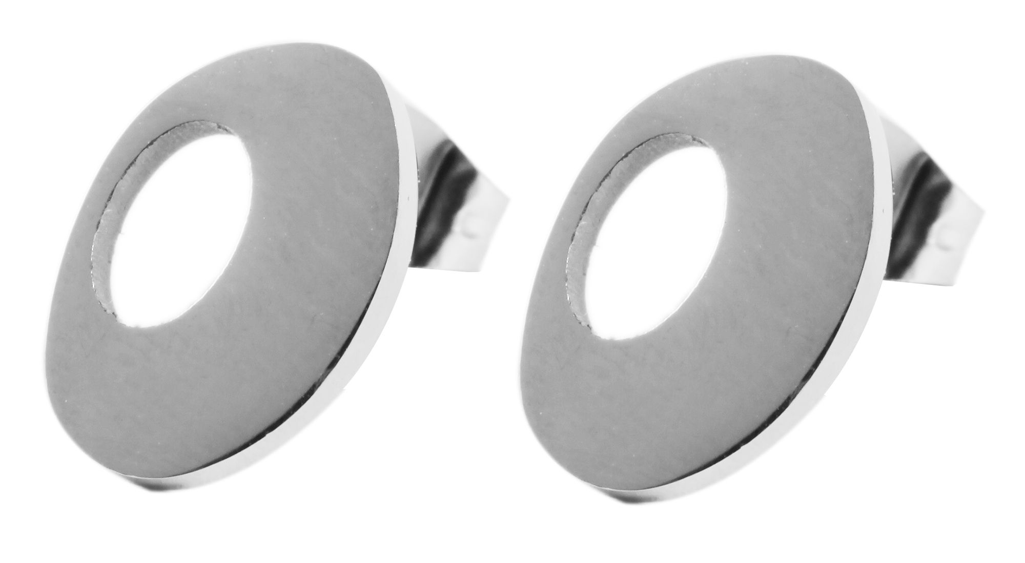 Edelstahl Schmuckset, Kette 43 + 5cm mit Anhänger + Ohrringe, silberfarbig