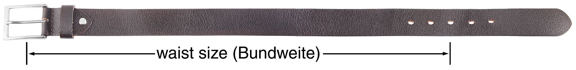 Leonardo Verrelli Echtleder Gürtel, dunkelbraun, kürzbar, 90 cm - 140 cm