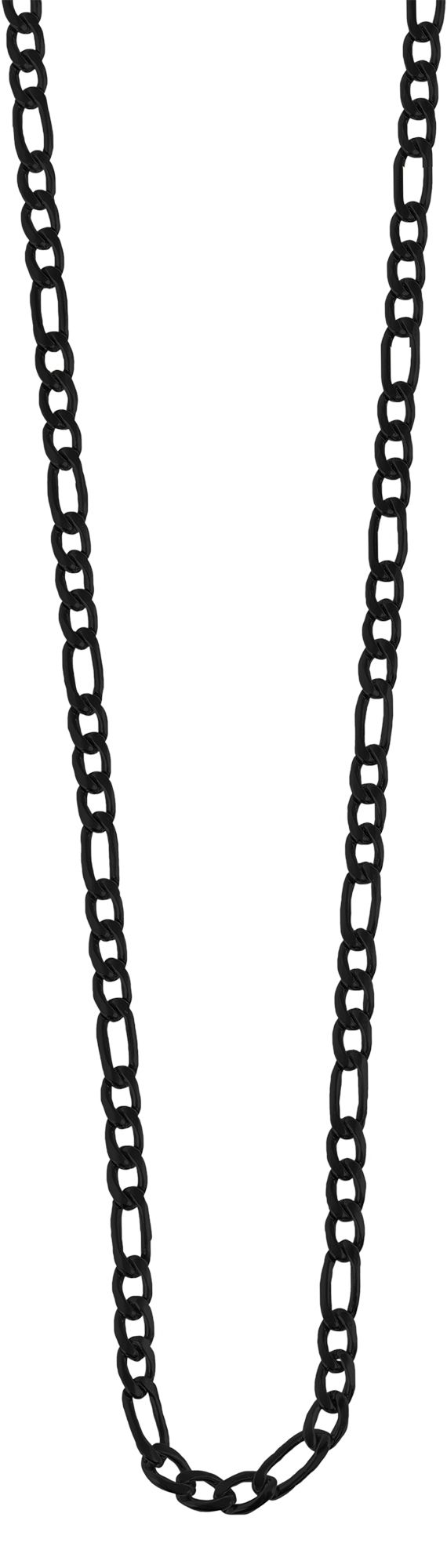 Akzent Figarokette aus Edelstahl, 50 cm / 4 mm, schwarz