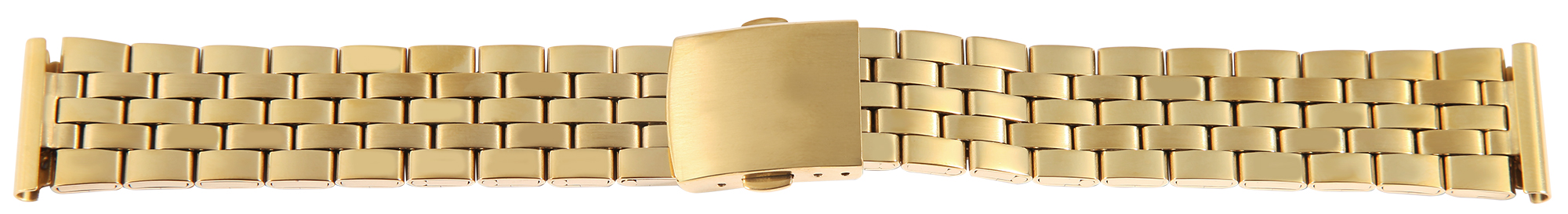Edelstahl-Uhrenarmband mit Faltschließe, goldfarben, 12 mm