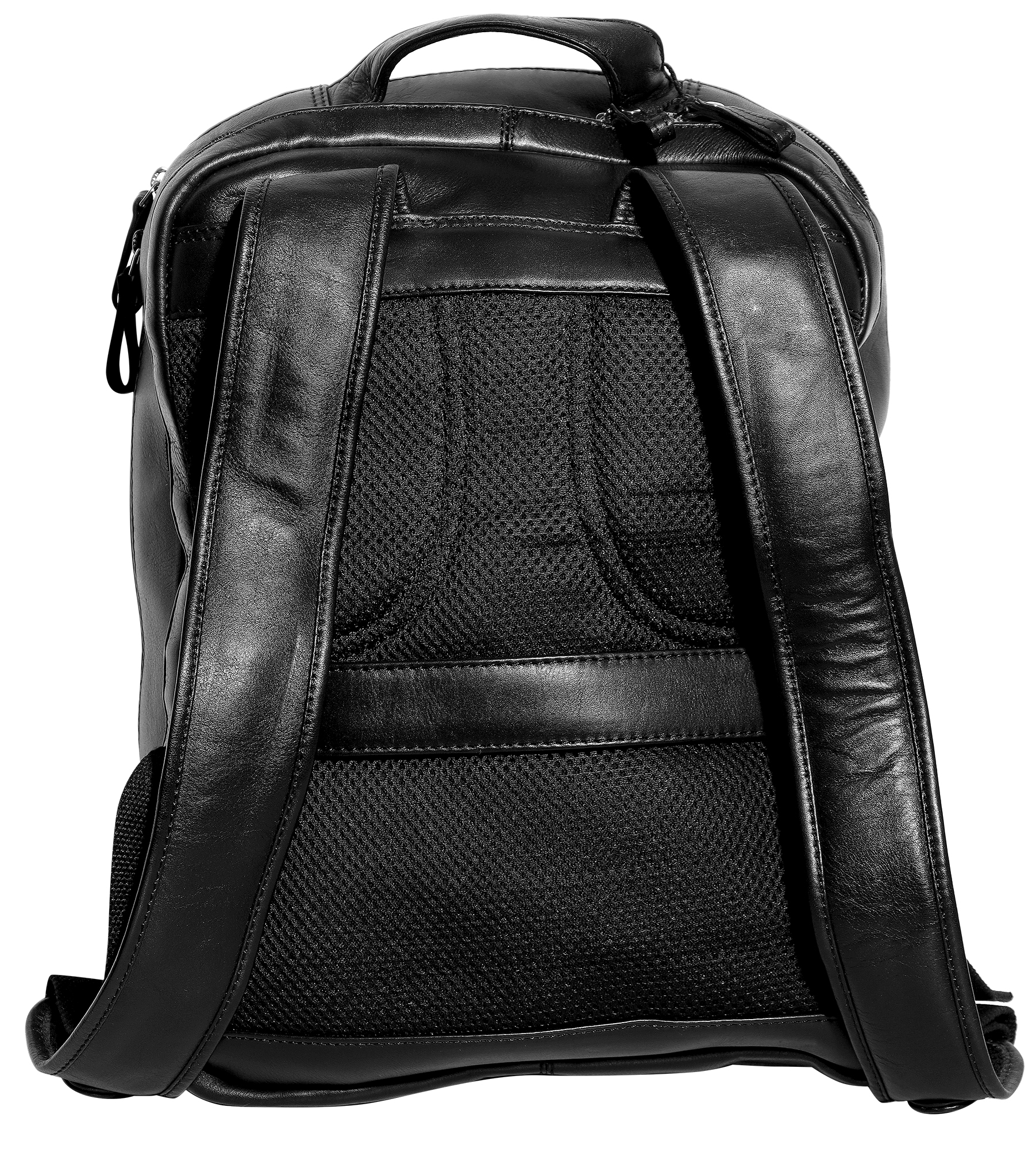 Leonardo Verrelli Echt Leder-Rucksack für Business, Alltag & Reisen, schwarz