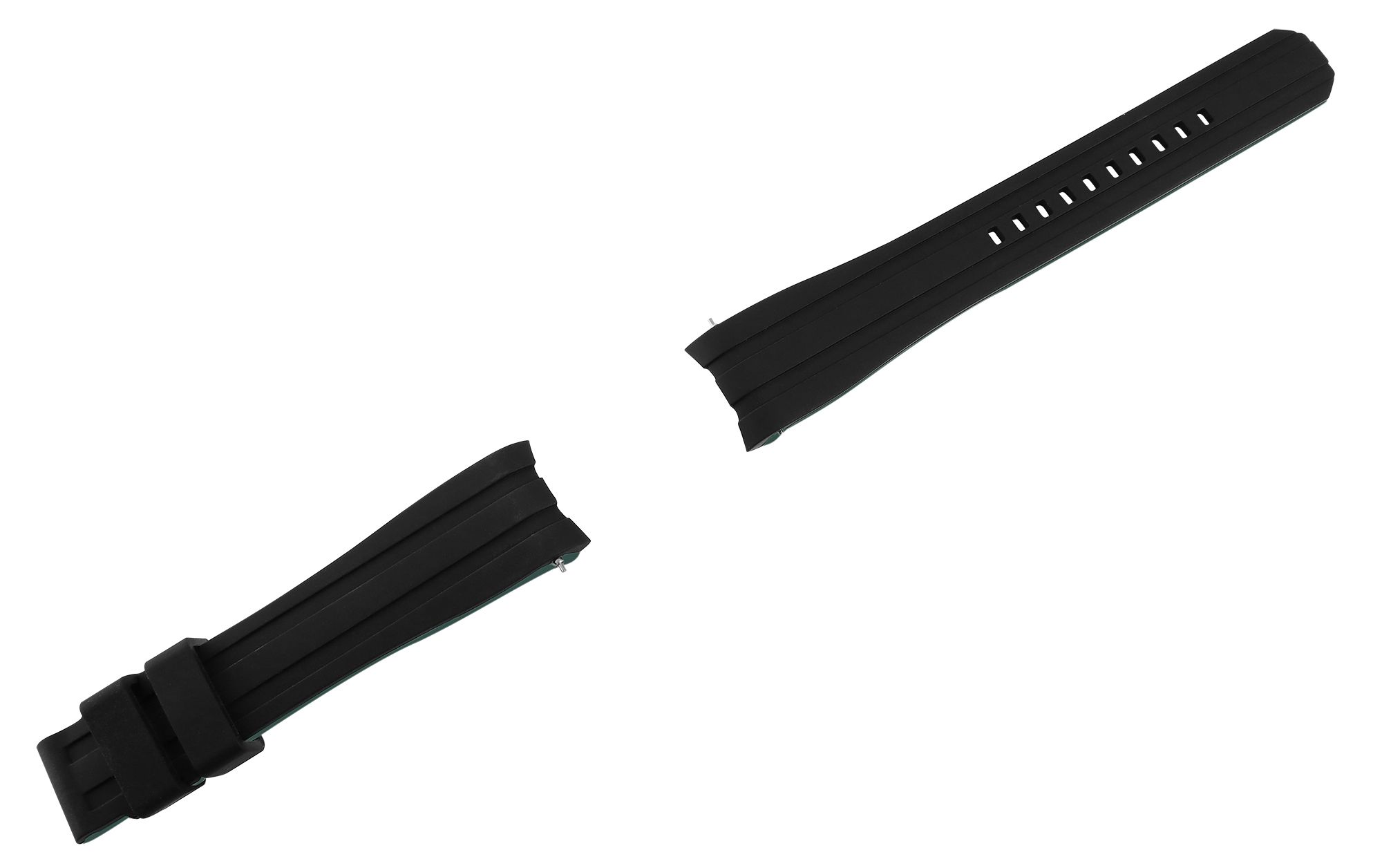 Schnellwechselarmband für Uhren, Silikon, Dornschließe, schwarz/grün, 18 mm