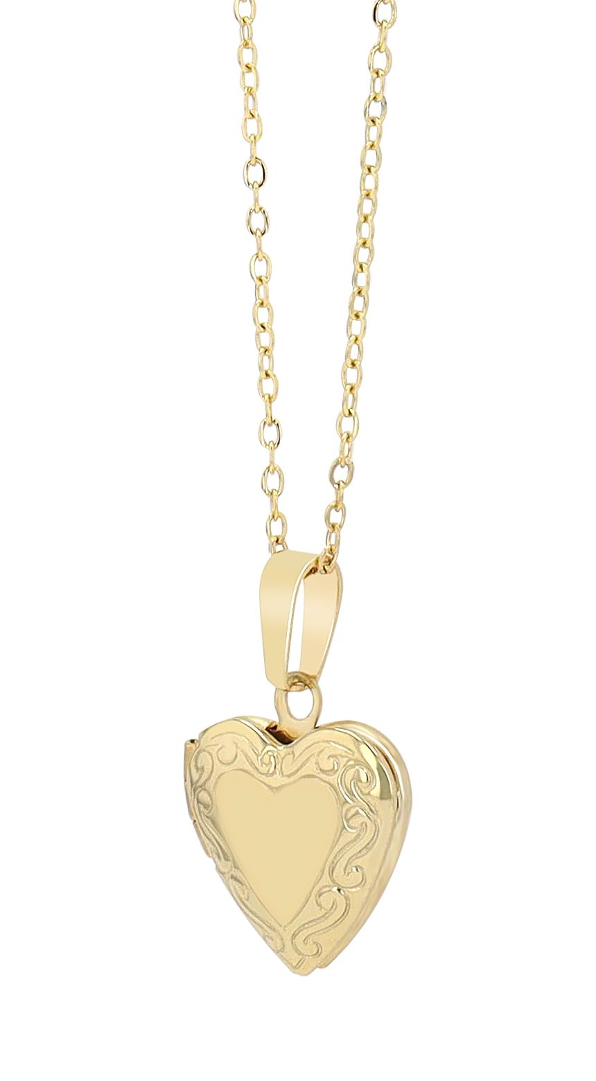 "Luxa" Edelstahl Halskette mit Herz-Medaillon, 43+5 cm, goldfarben