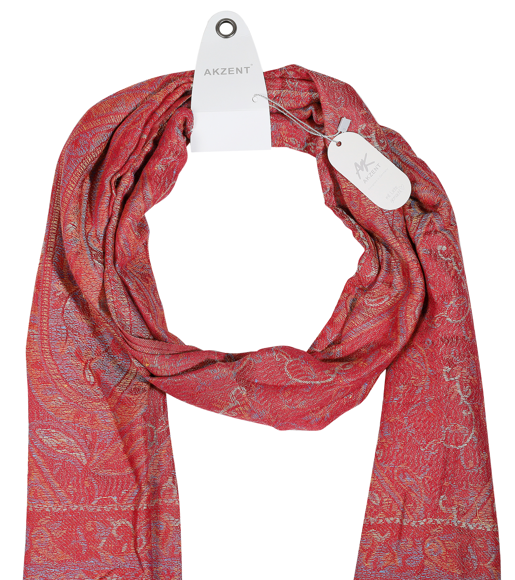 Schalpaket, 100% Viskose, VE 4, Paisley-Muster - rot
