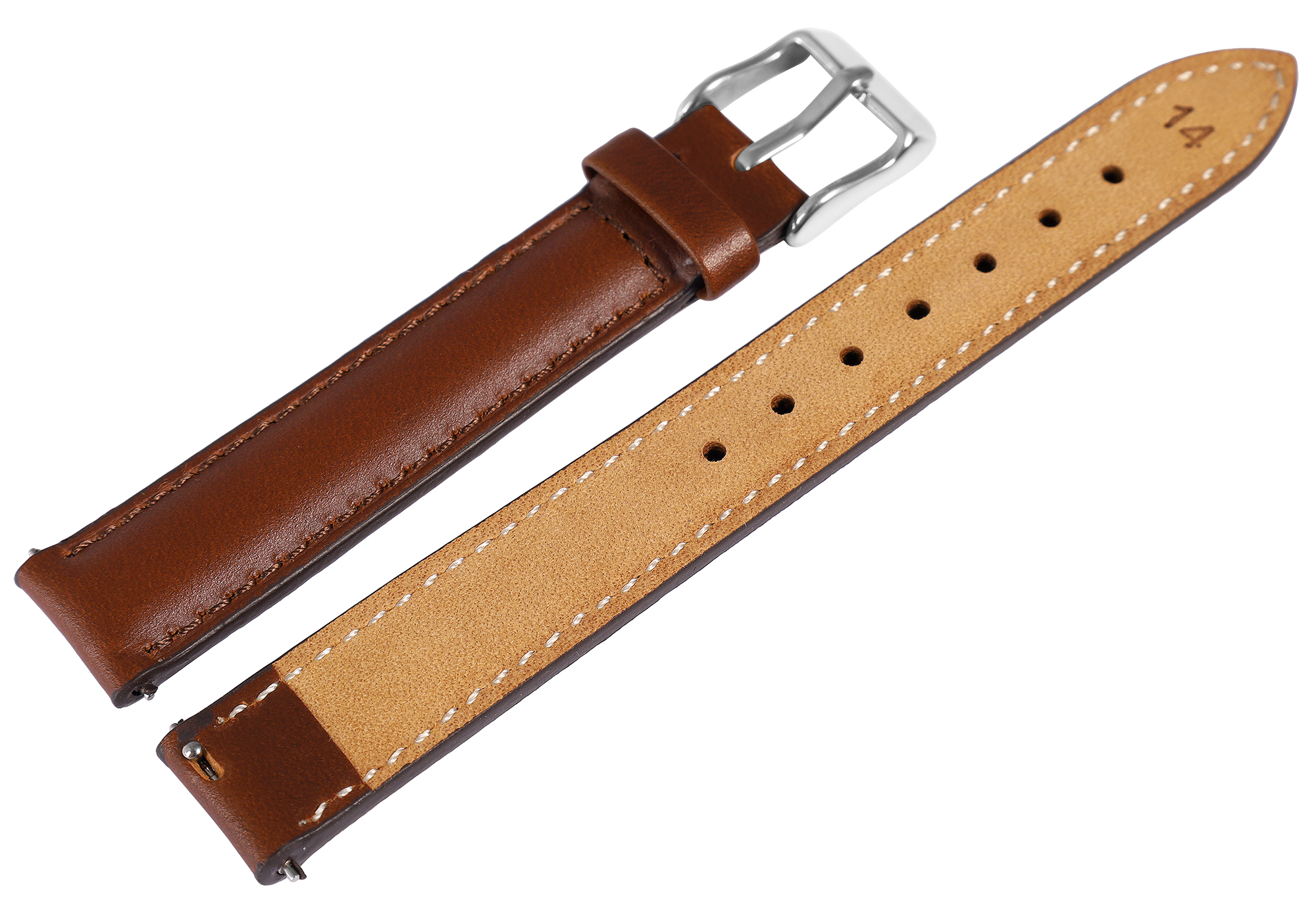 Echtleder Uhrenarmband (Quick-Release), braun, 12 mm