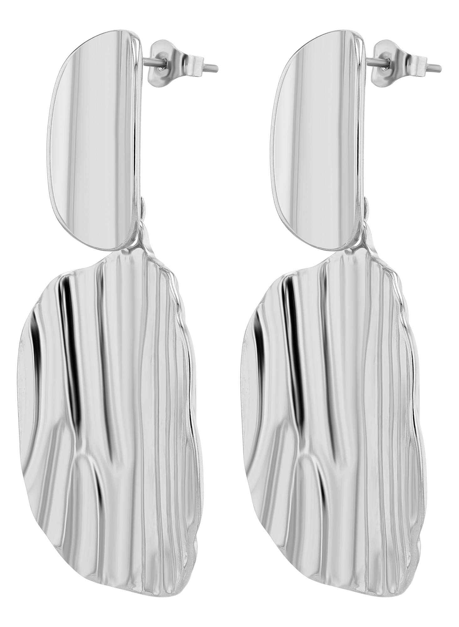 "Vangelia" Statement Ohrstecker/ Ohrhänger, Edelstahl silberfarben