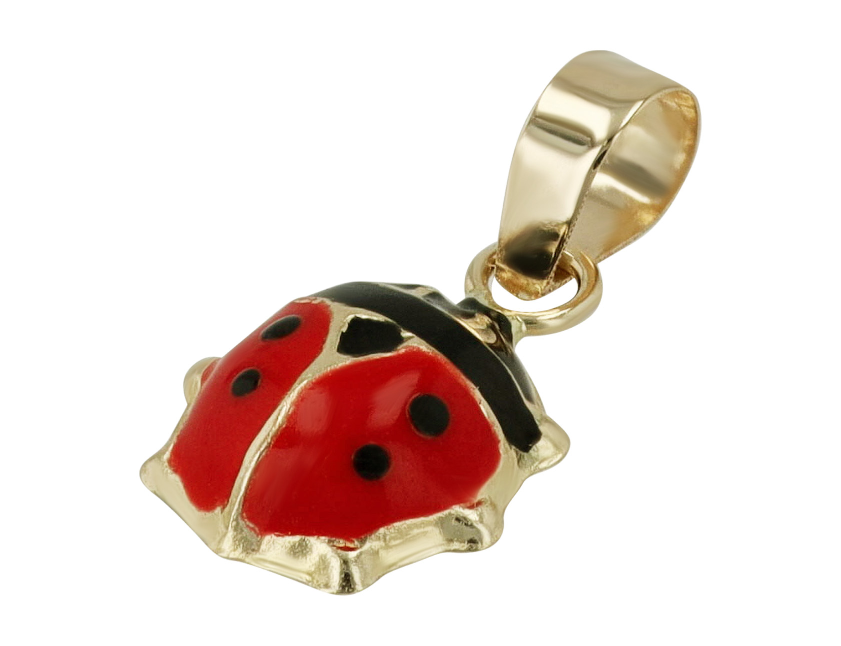 "Glücksglanz Mimi" 333/- Echt Gold Kinder Anhänger - Marienkäfer, Gelbgold/ Emaille, 8 Karat