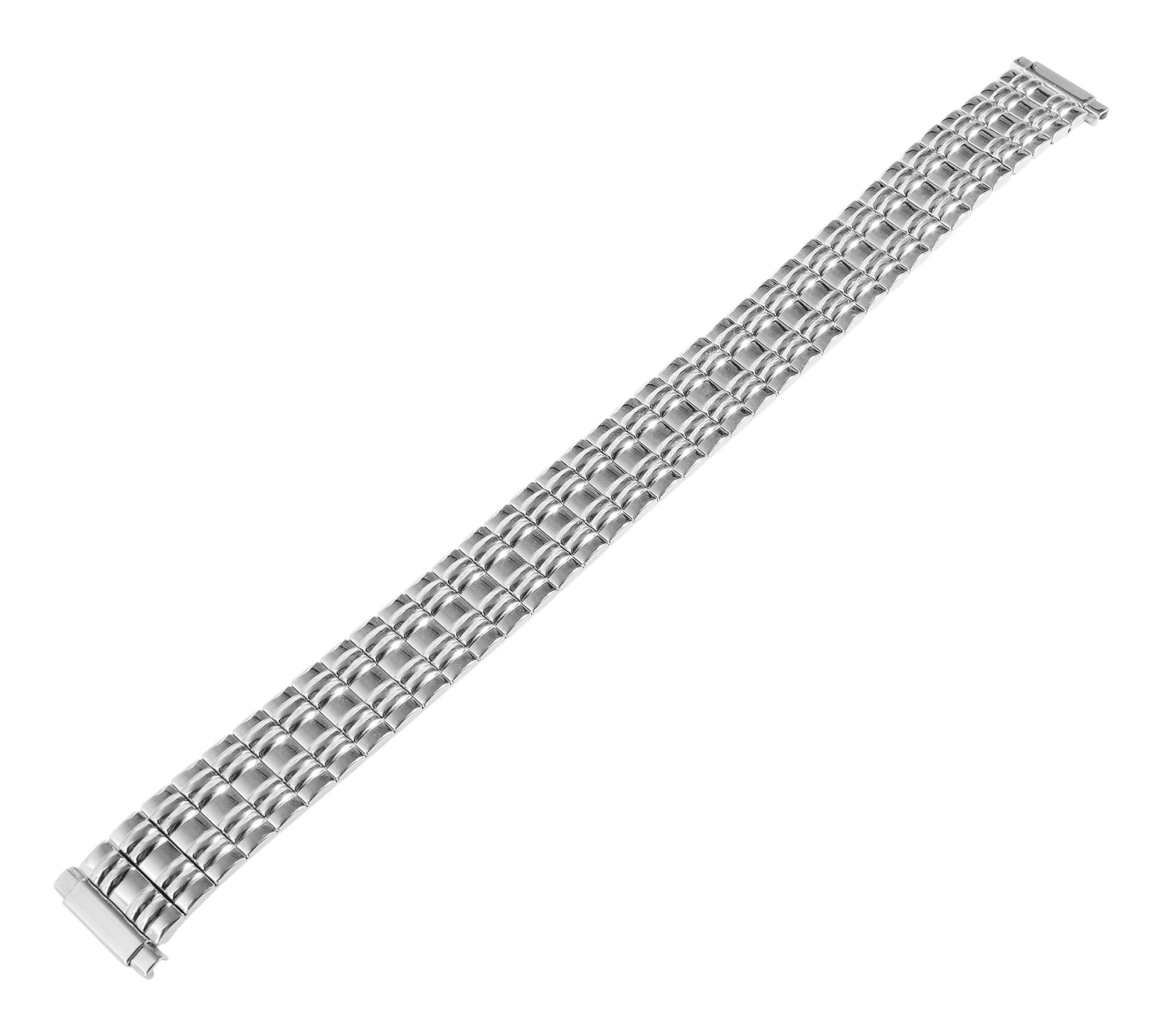 Edelstahl-Zugarmband für Uhren, silberfarben, poliert, Anstoß flexibel: 10 - 14 mm