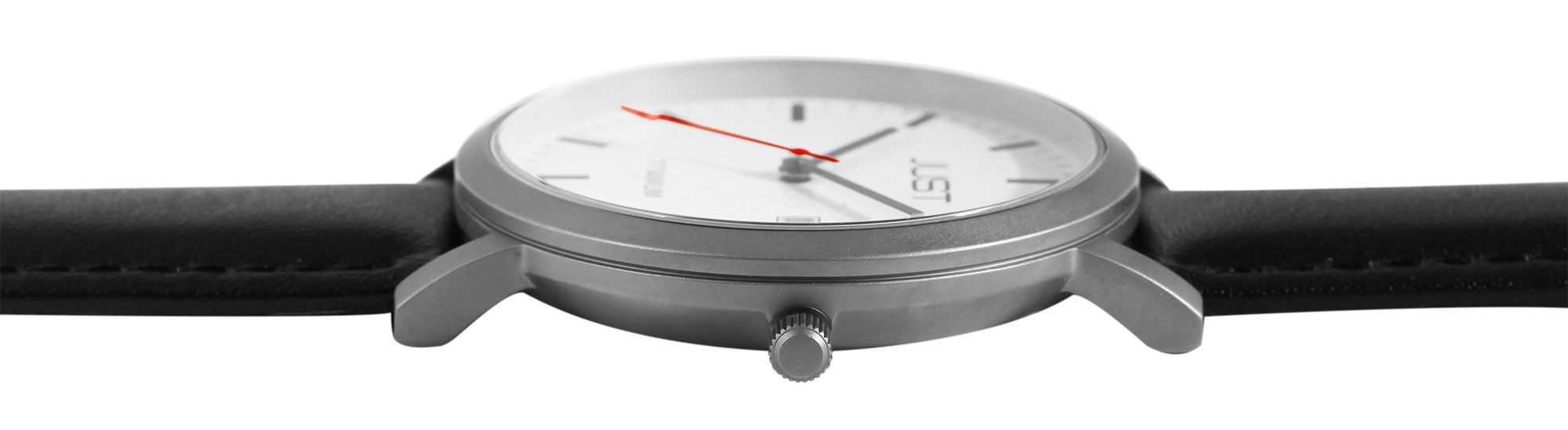 Just Titan Herrenuhr "Keenan" mit Echtlederband, 5 ATM, schwarz/weiß
